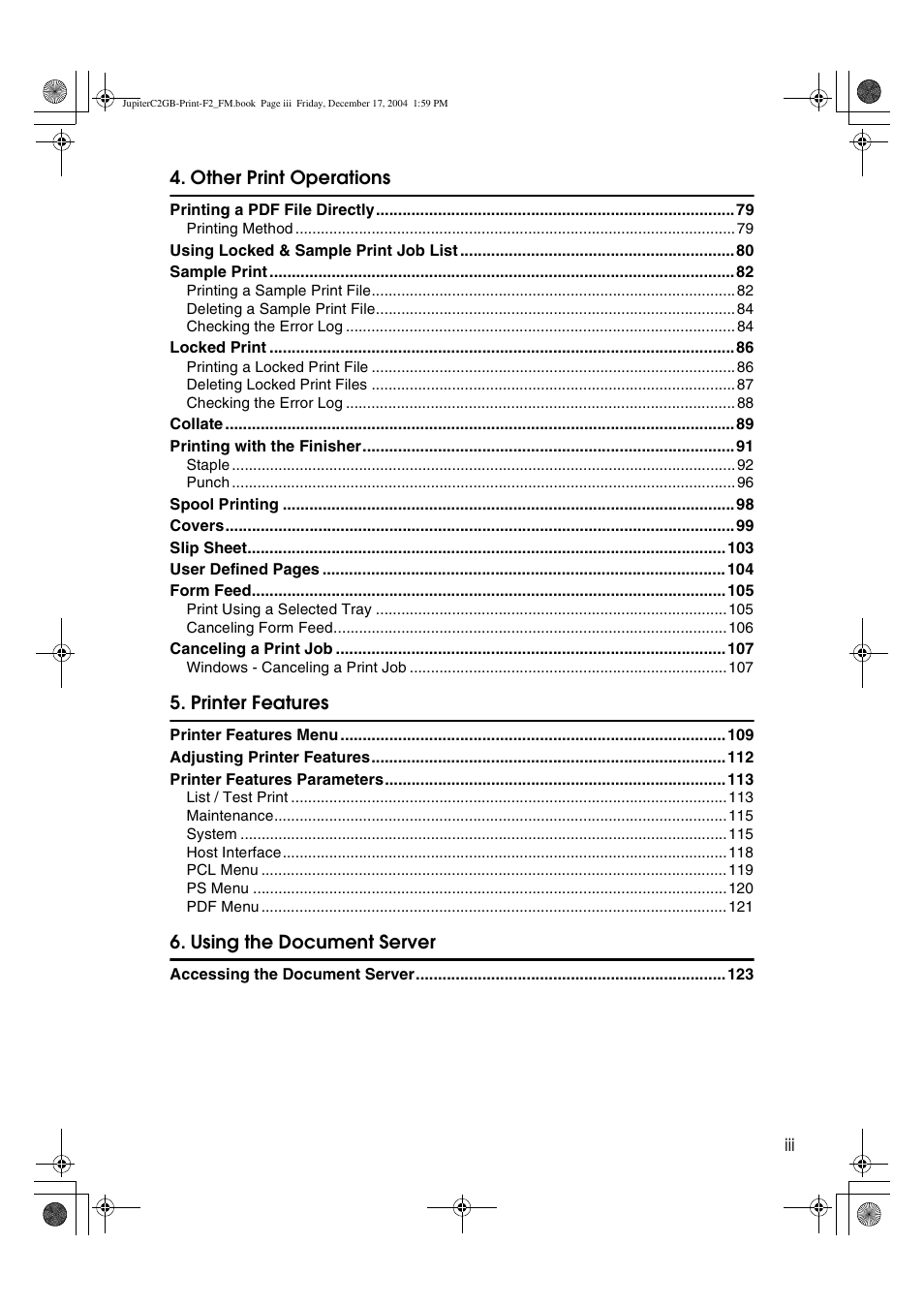 Ricoh Aficio 3228C User Manual | Page 5 / 168