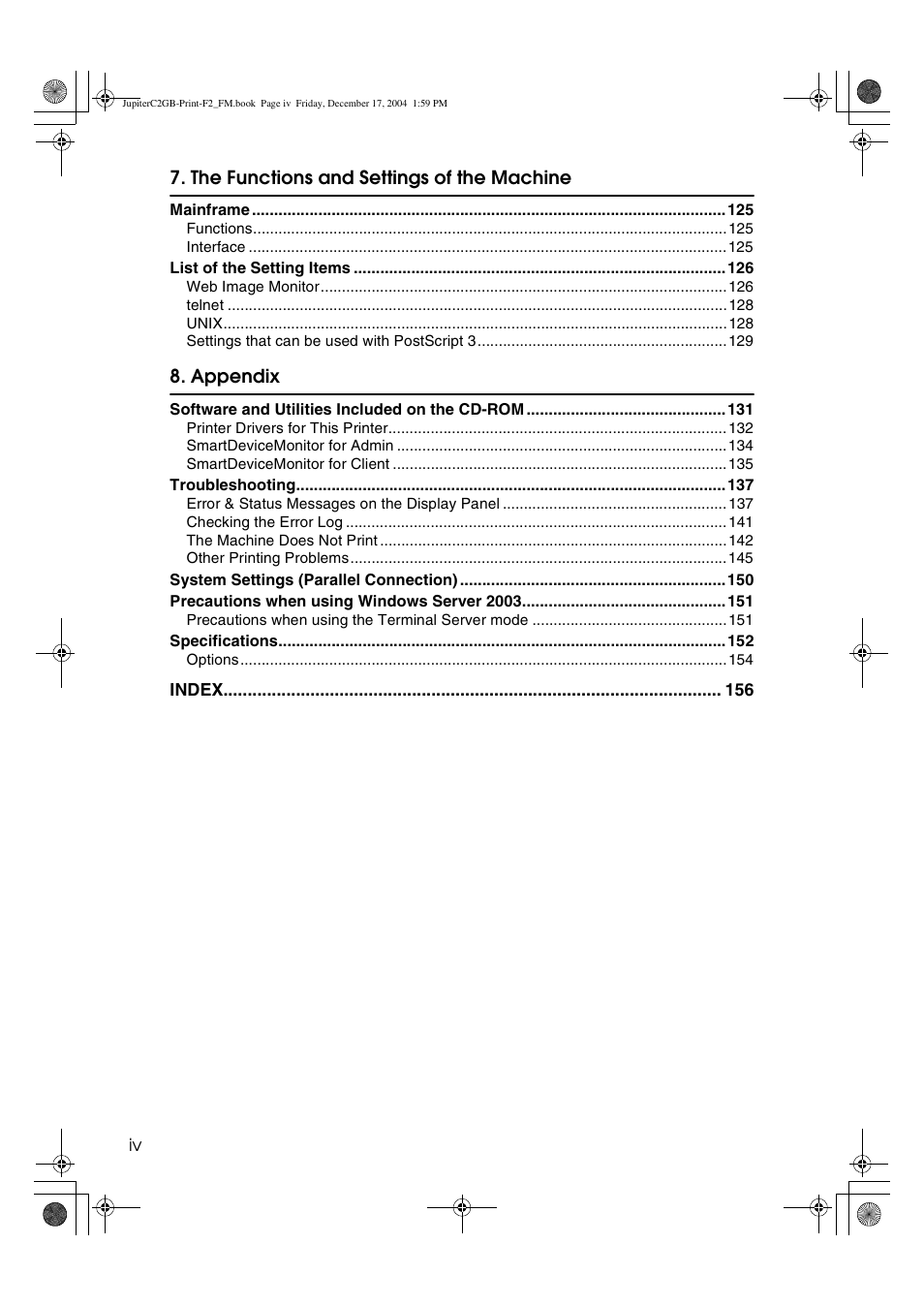Ricoh Aficio 3228C User Manual | Page 6 / 168