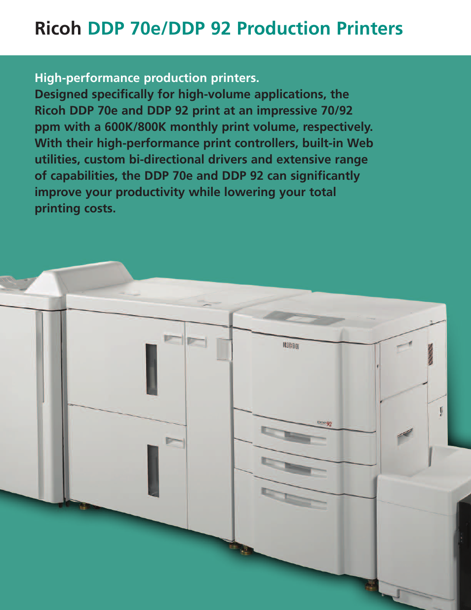 Ricoh ddp 70e/ddp 92 production printers | Ricoh DDP 70e/DDP 92 User Manual | Page 2 / 4
