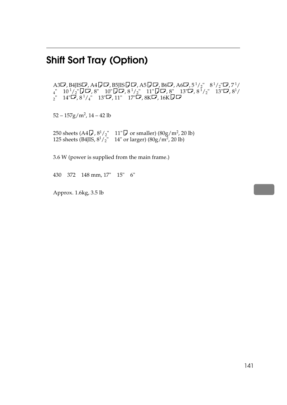 Shift sort tray (option), 6shift sort tray (option) | Ricoh 270 User Manual | Page 153 / 160