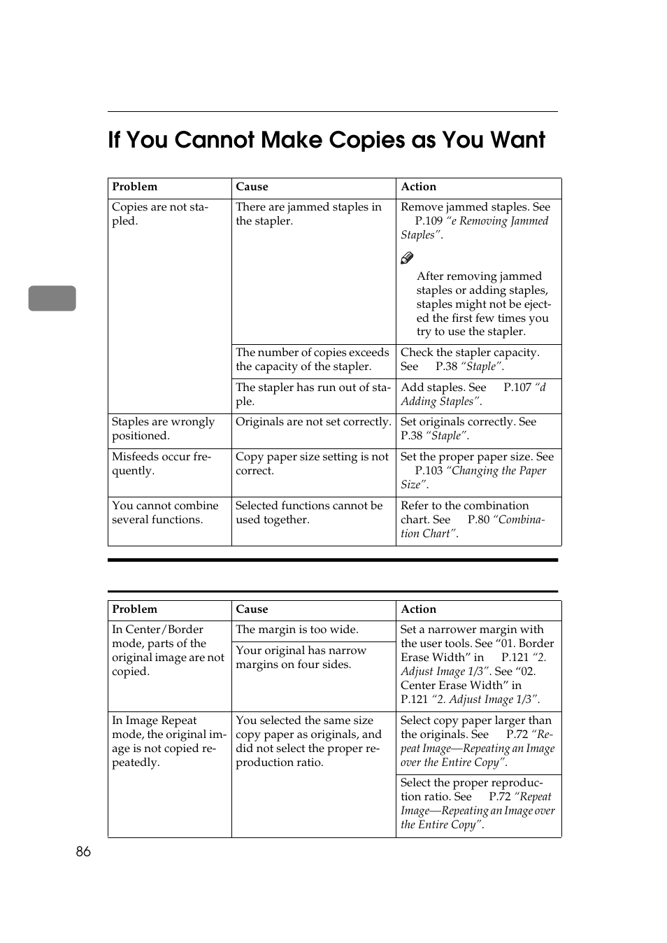 If you cannot make copies as you want, Adjust image, 3if you cannot make copies as you want | Ricoh 270 User Manual | Page 98 / 160