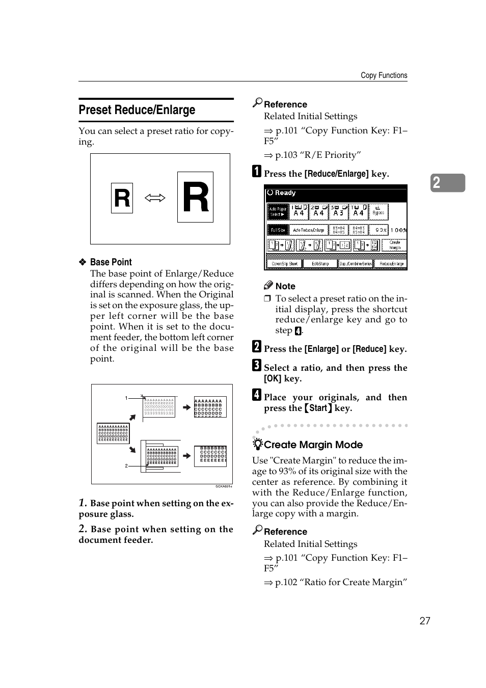 Preset reduce/enlarge | Ricoh IS 2075 User Manual | Page 39 / 142