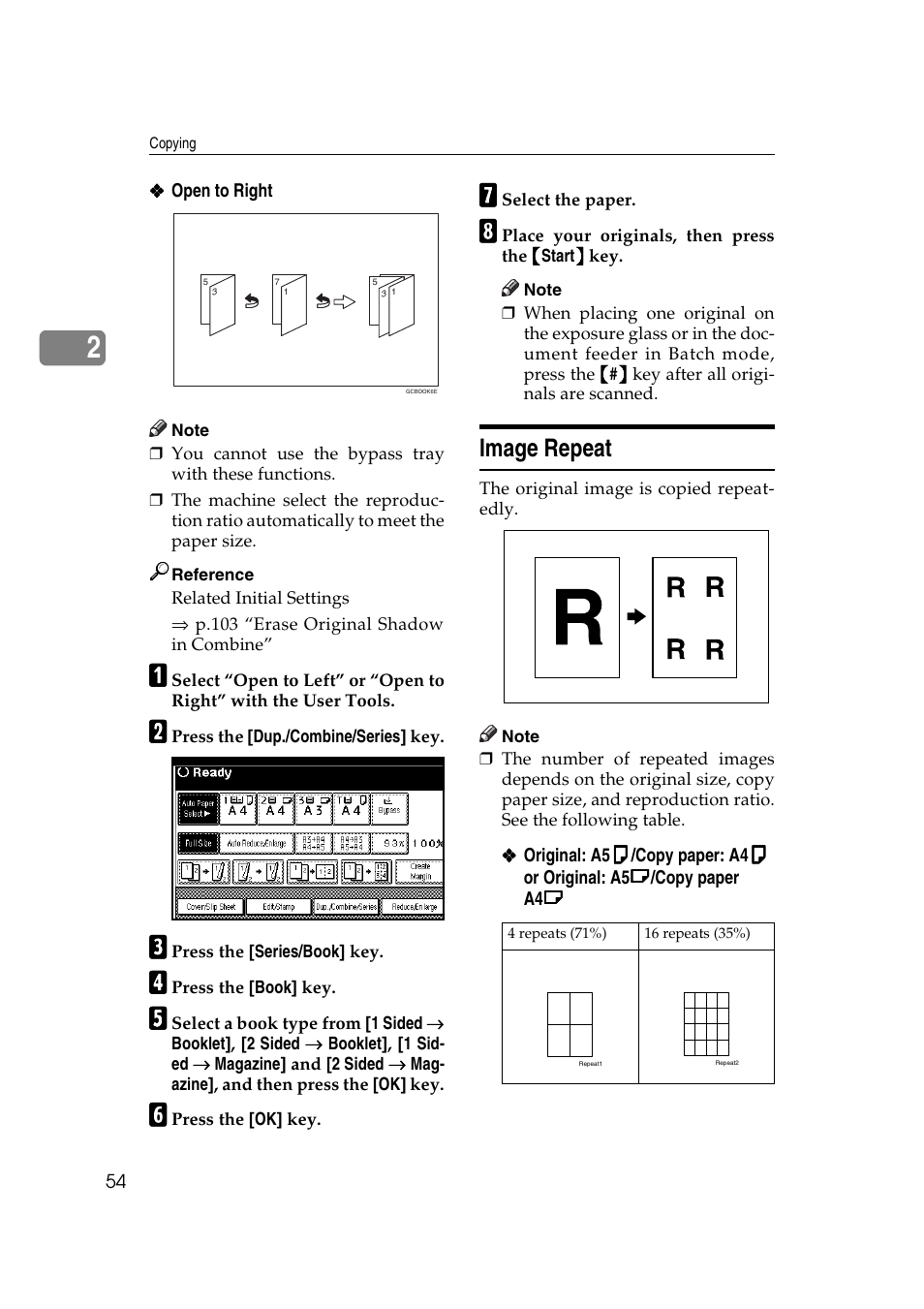 Image repeat | Ricoh IS 2075 User Manual | Page 66 / 142