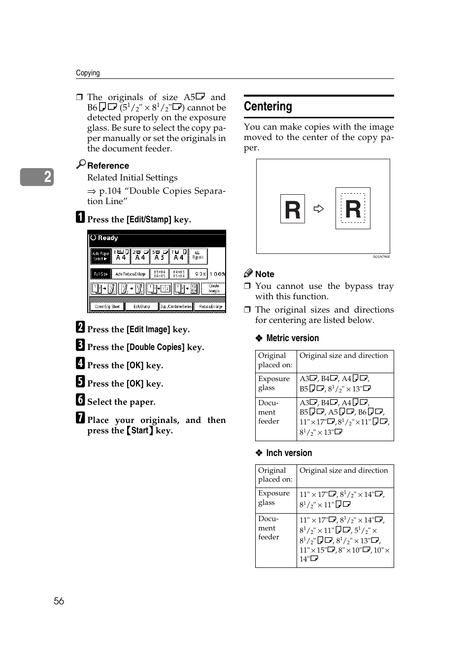 Centering | Ricoh IS 2075 User Manual | Page 68 / 142