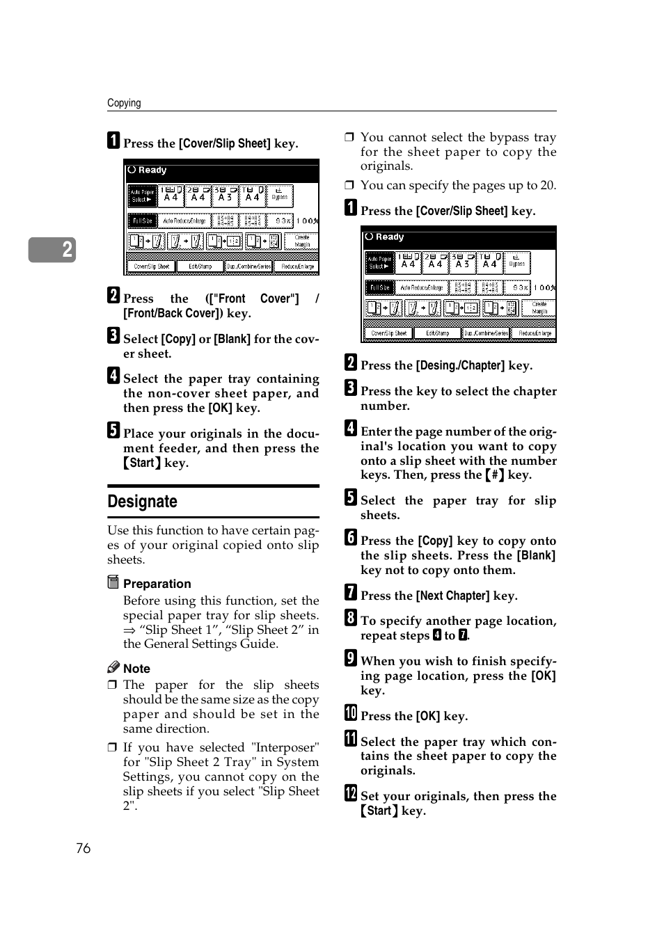 Designate | Ricoh IS 2075 User Manual | Page 88 / 142