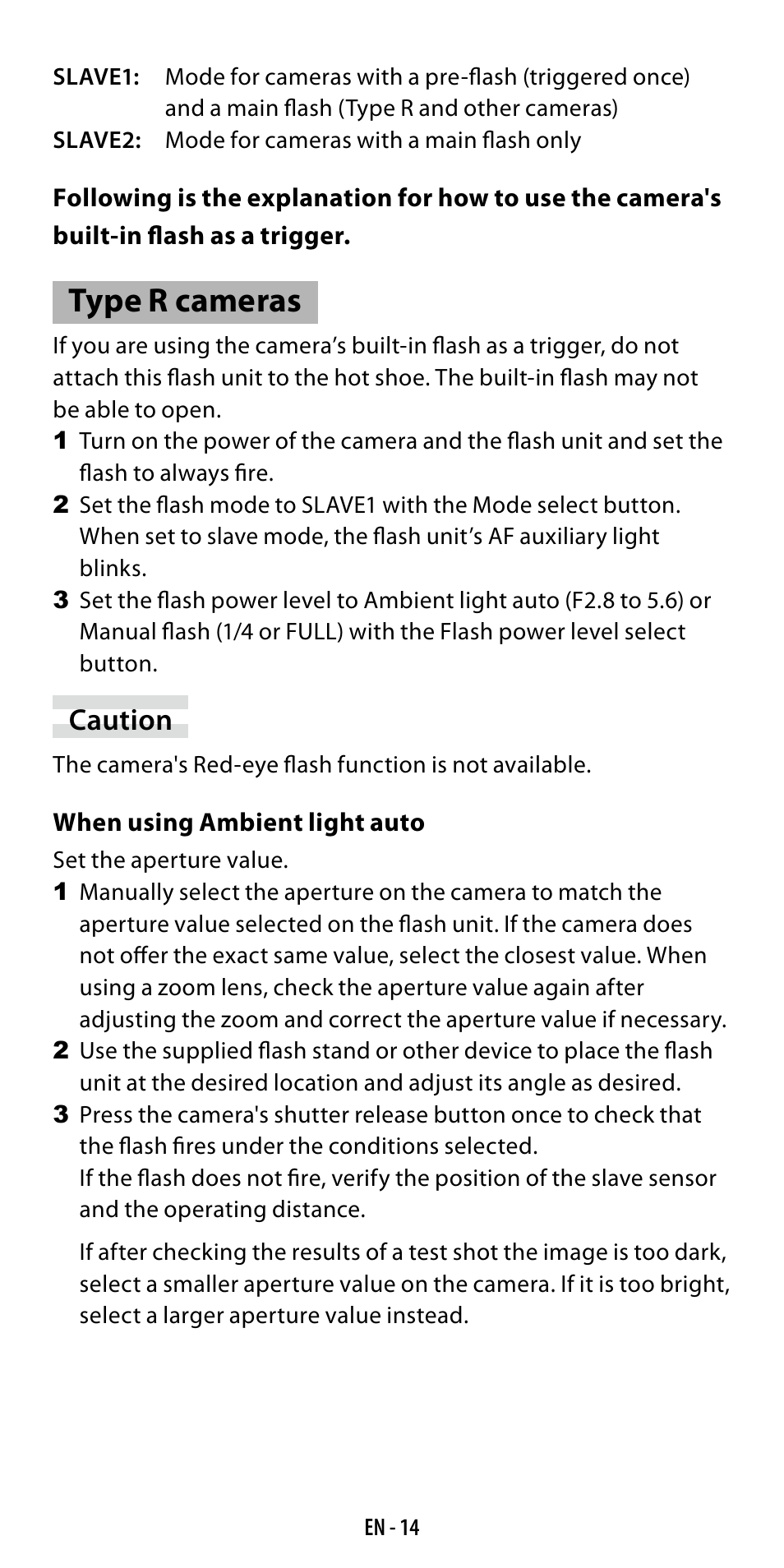 Type r cameras, Caution | Ricoh GF-1 User Manual | Page 15 / 116