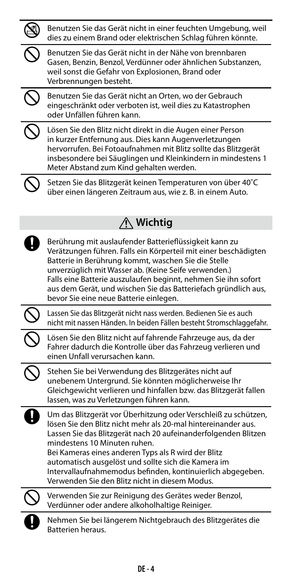 Wichtig | Ricoh GF-1 User Manual | Page 24 / 116
