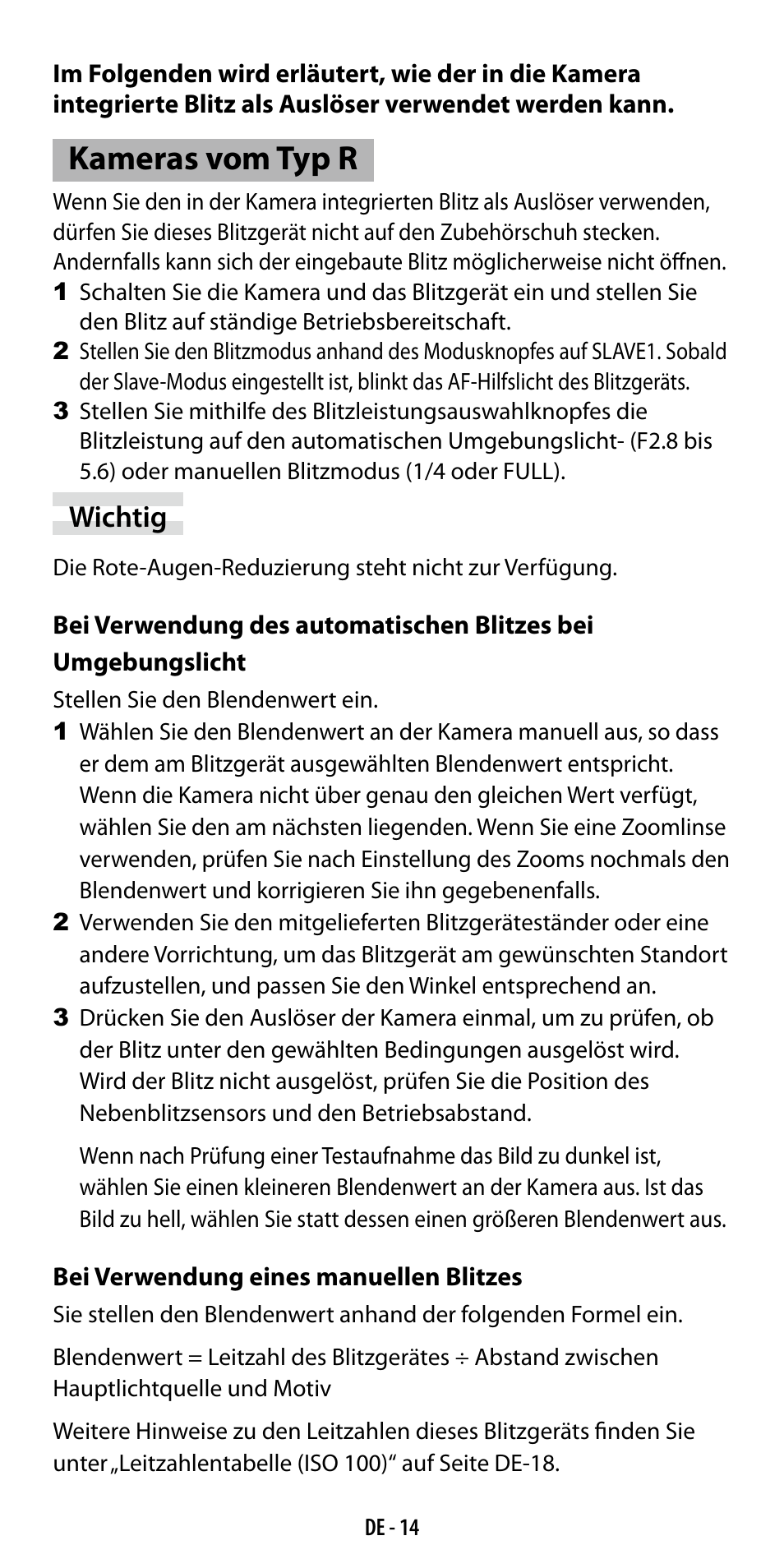 Kameras vom typ r, Wichtig | Ricoh GF-1 User Manual | Page 34 / 116