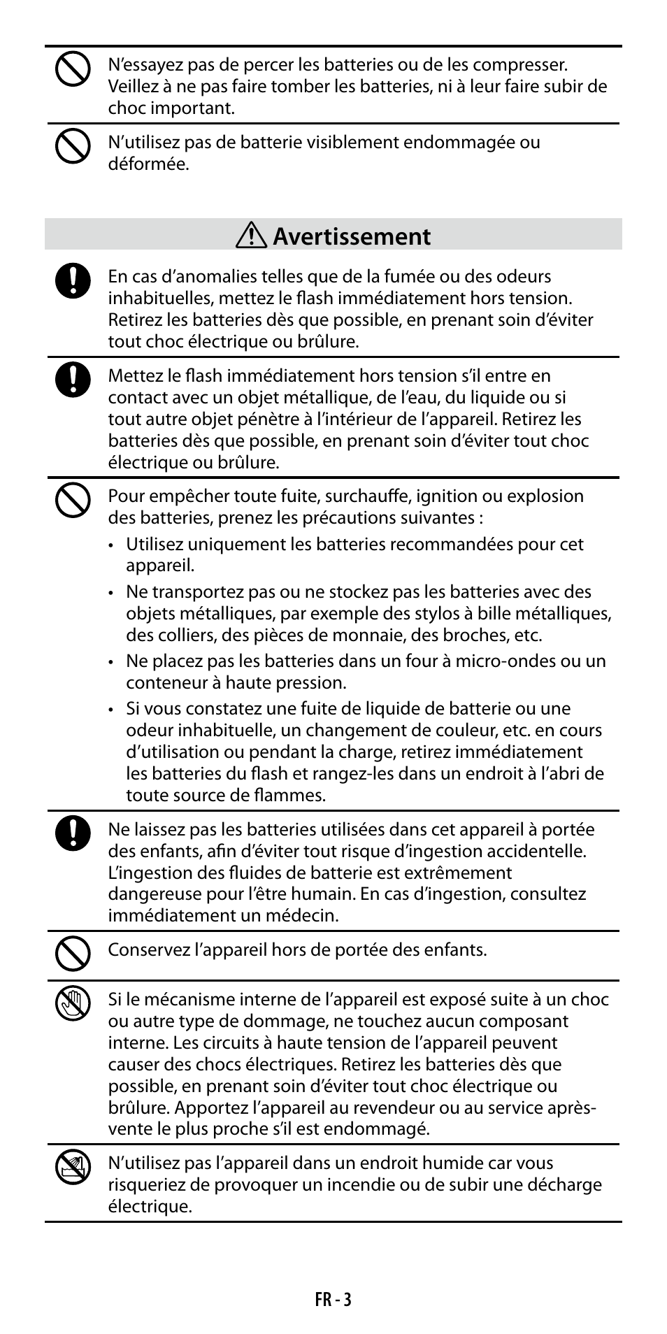Avertissement | Ricoh GF-1 User Manual | Page 42 / 116