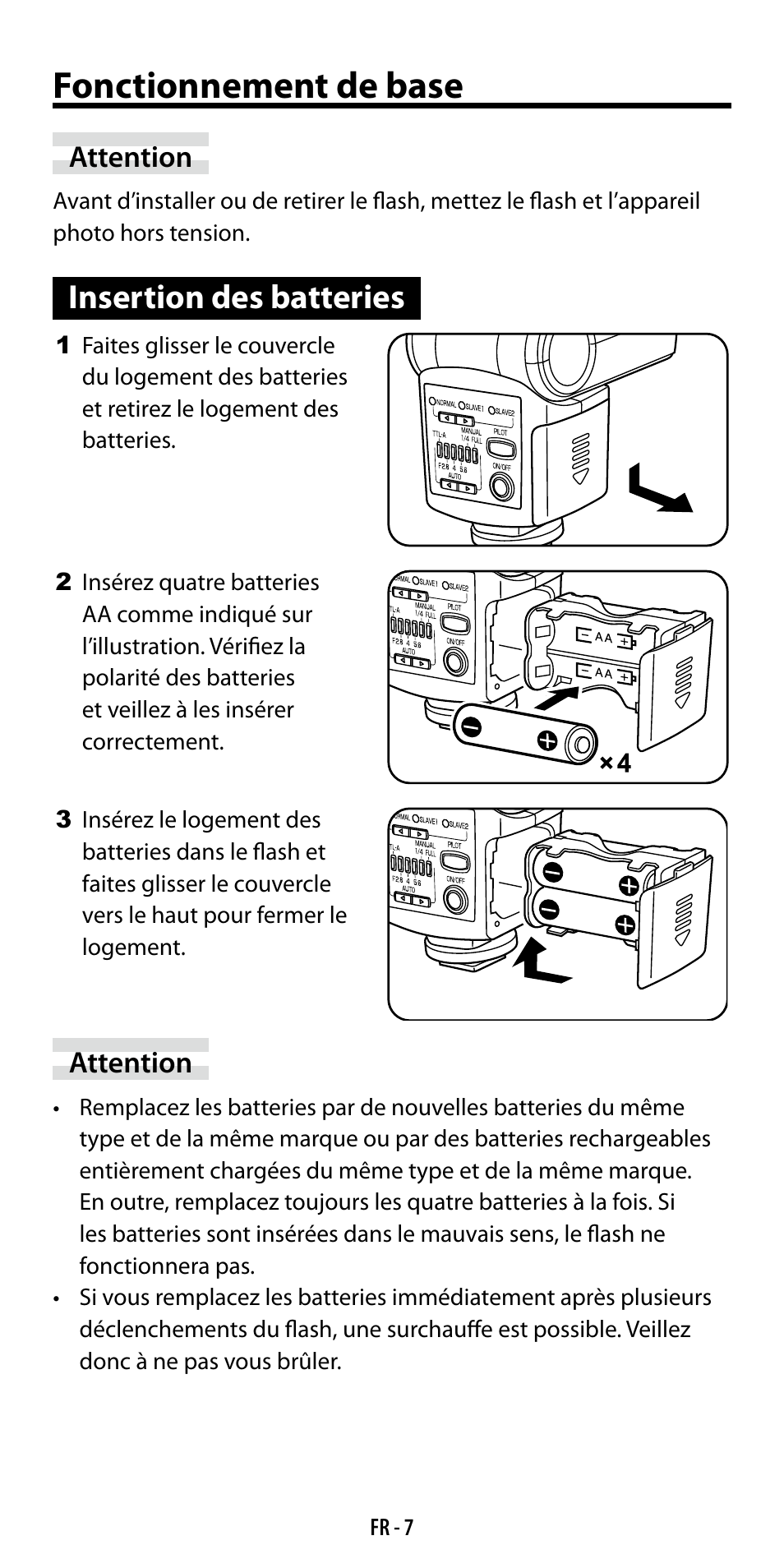 Fonctionnement de base, Insertion des batteries | Ricoh GF-1 User Manual | Page 46 / 116