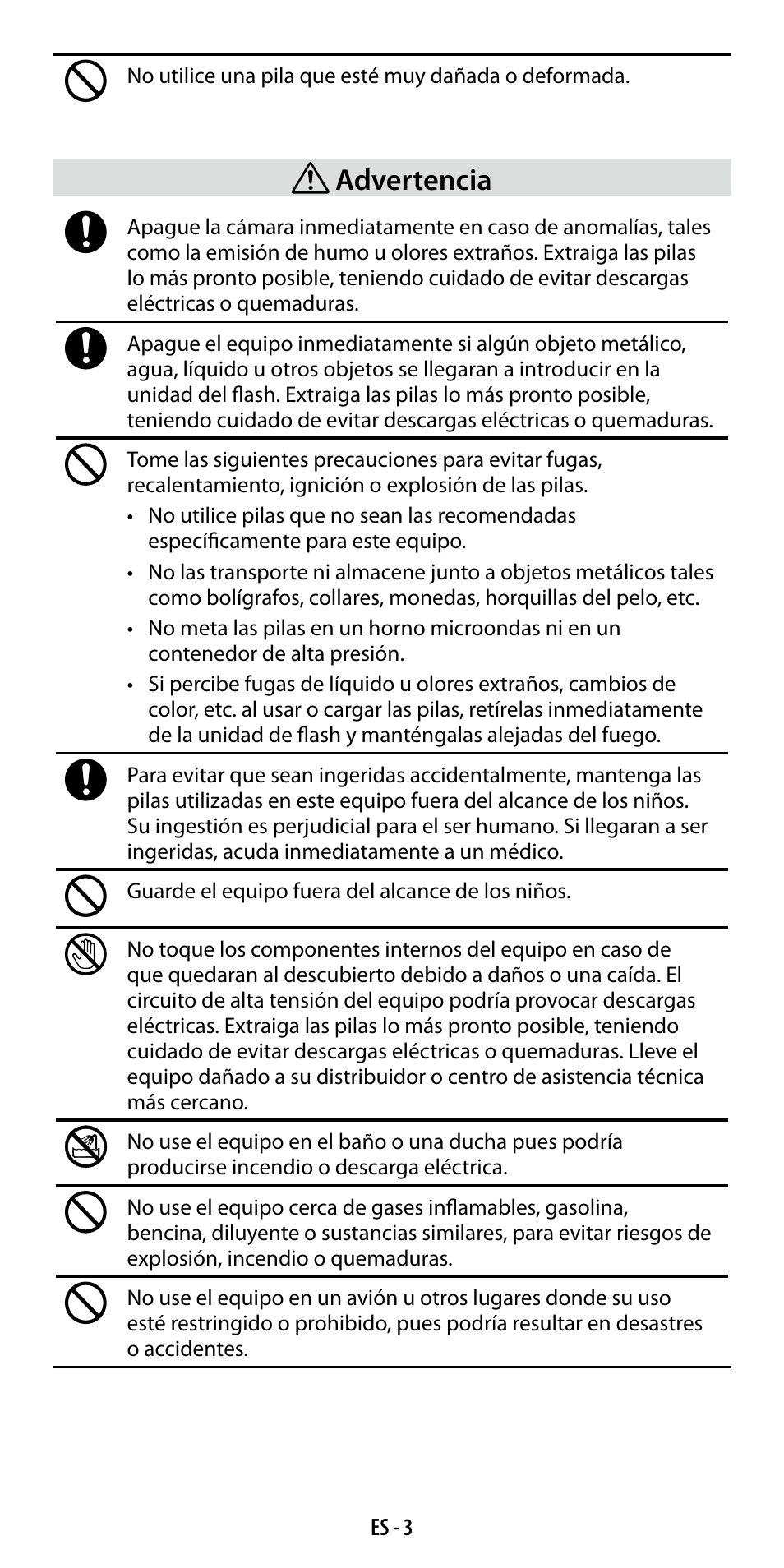 Advertencia | Ricoh GF-1 User Manual | Page 61 / 116