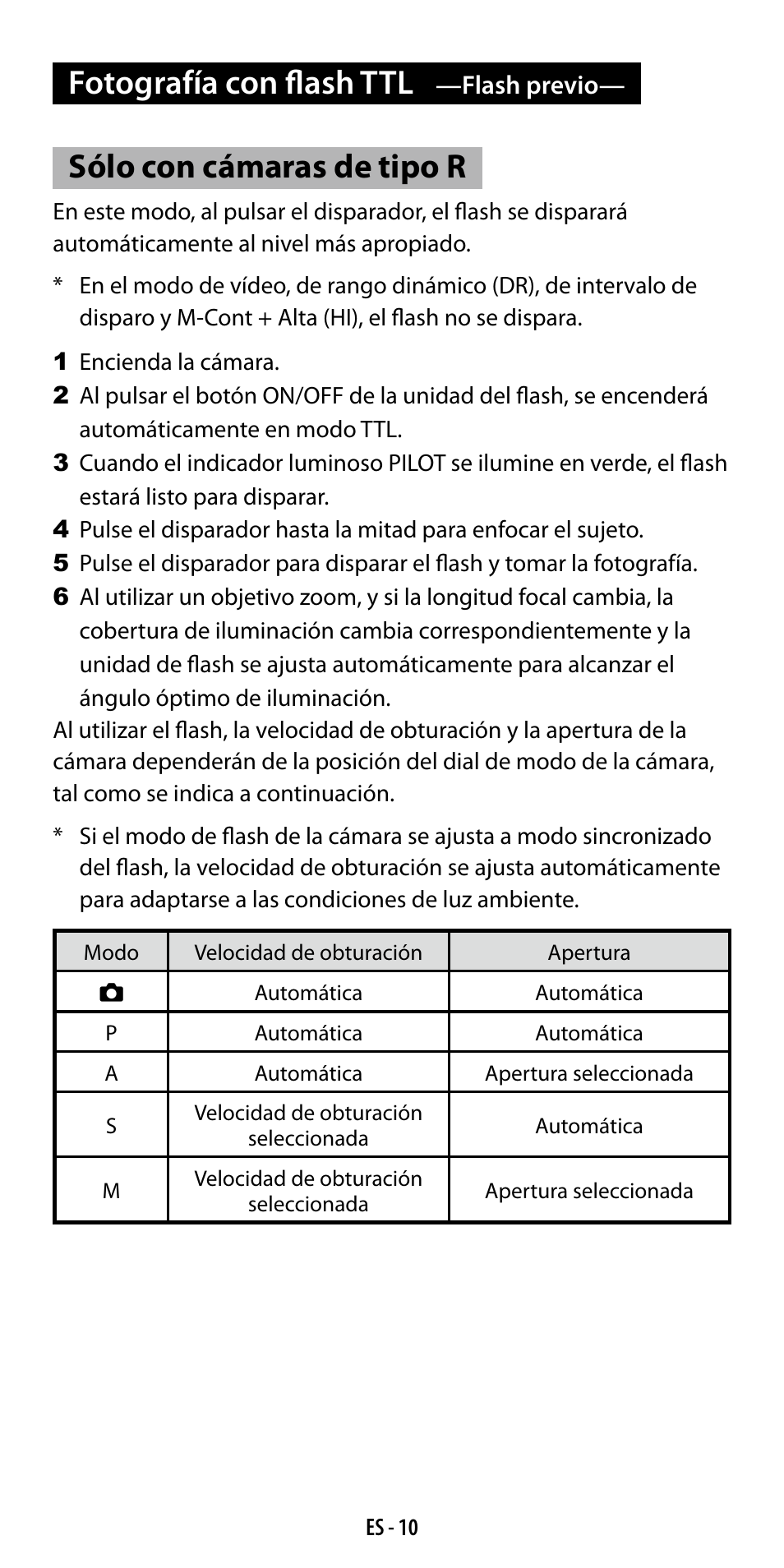 Fotografía con flash ttl, Sólo con cámaras de tipo r | Ricoh GF-1 User Manual | Page 68 / 116
