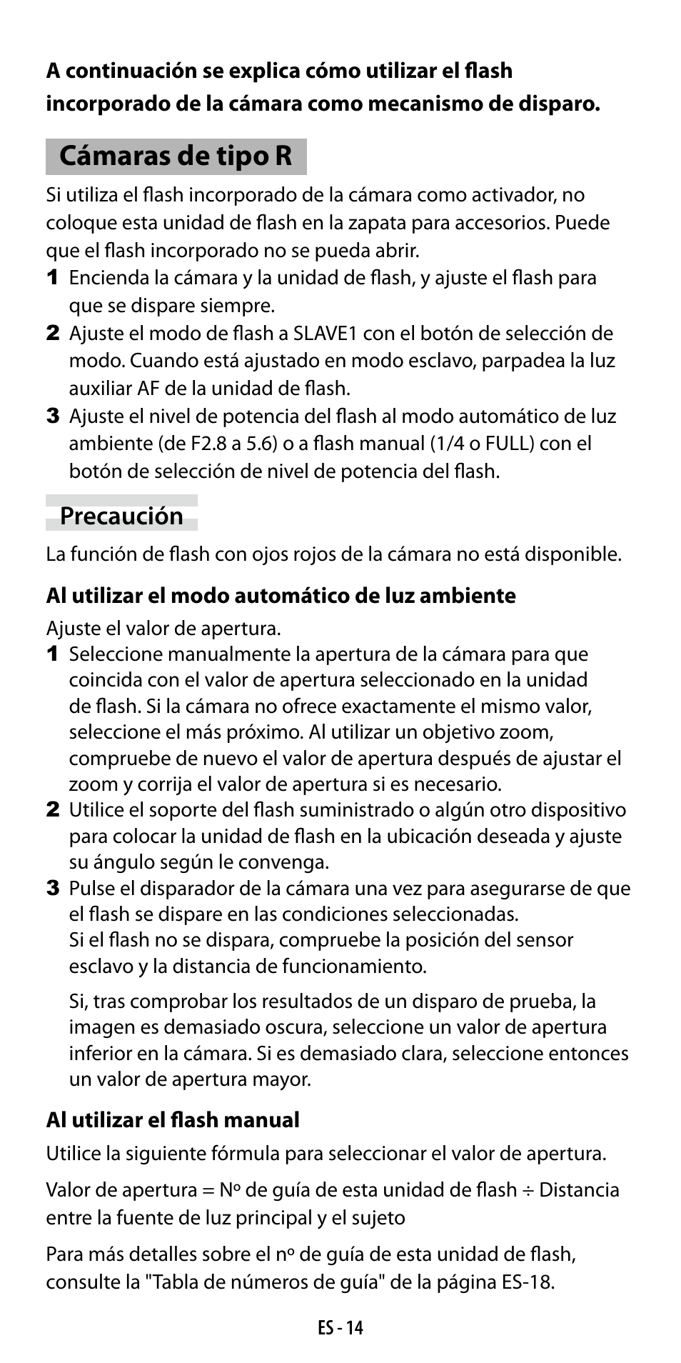 Cámaras de tipo r, Precaución | Ricoh GF-1 User Manual | Page 72 / 116