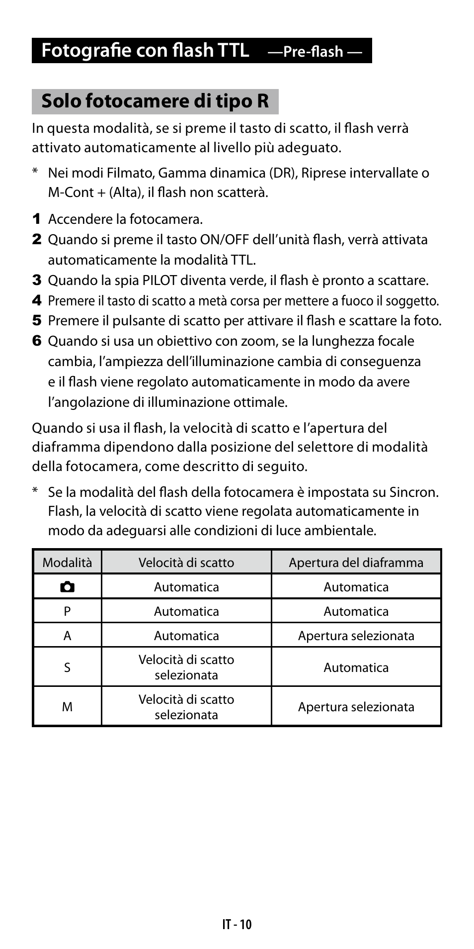 Fotografie con flash ttl, Solo fotocamere di tipo r | Ricoh GF-1 User Manual | Page 87 / 116