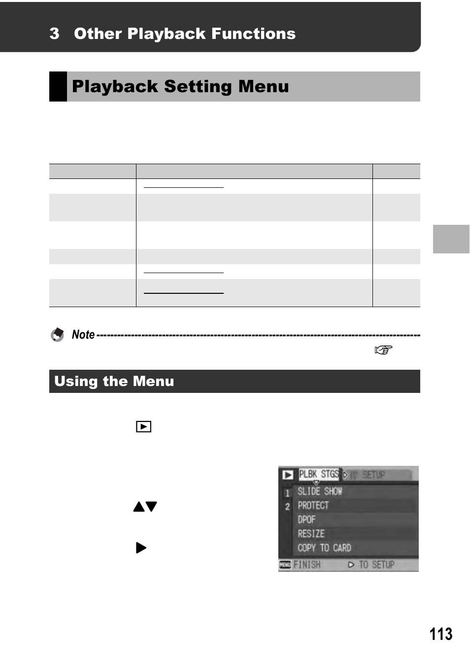 Playback setting menu, 3 other playback functions | Ricoh GX100 VF User Manual | Page 115 / 218