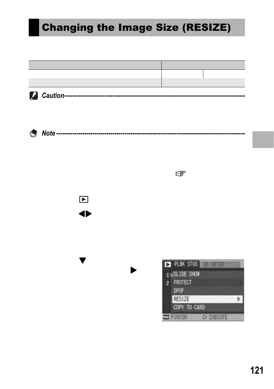 Changing the image size (resize) | Ricoh GX100 VF User Manual | Page 123 / 218