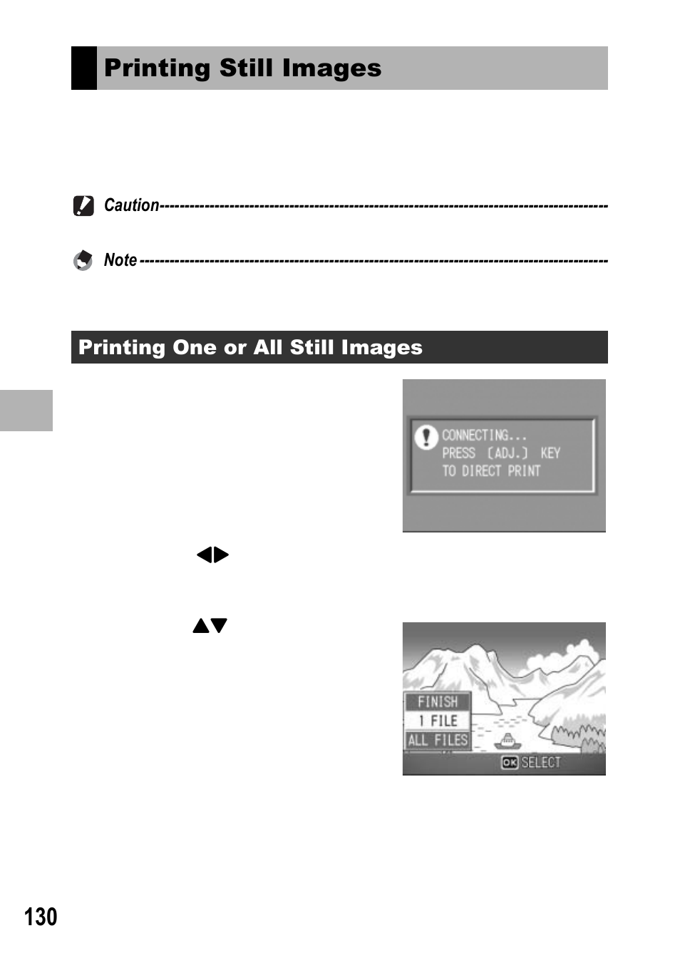 Printing still images | Ricoh GX100 VF User Manual | Page 132 / 218