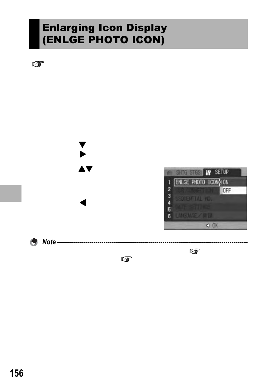 Enlarging icon display (enlge photo icon) | Ricoh GX100 VF User Manual | Page 158 / 218