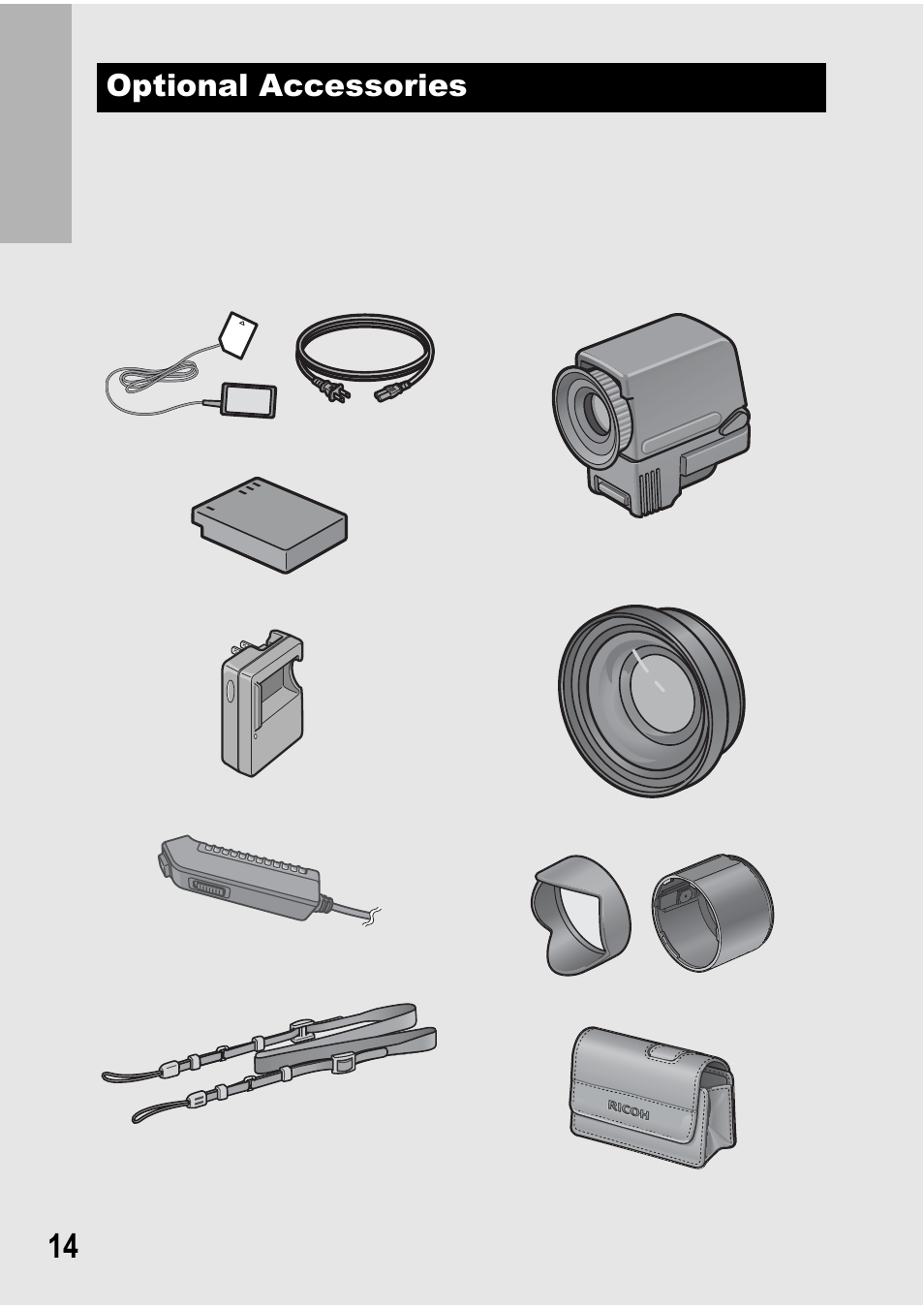 Optional accessories | Ricoh GX100 VF User Manual | Page 16 / 218