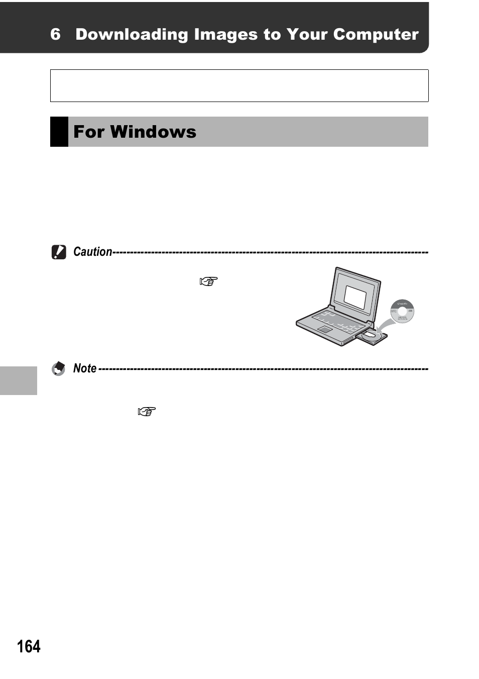 For windows, 6 downloading images to your computer | Ricoh GX100 VF User Manual | Page 166 / 218