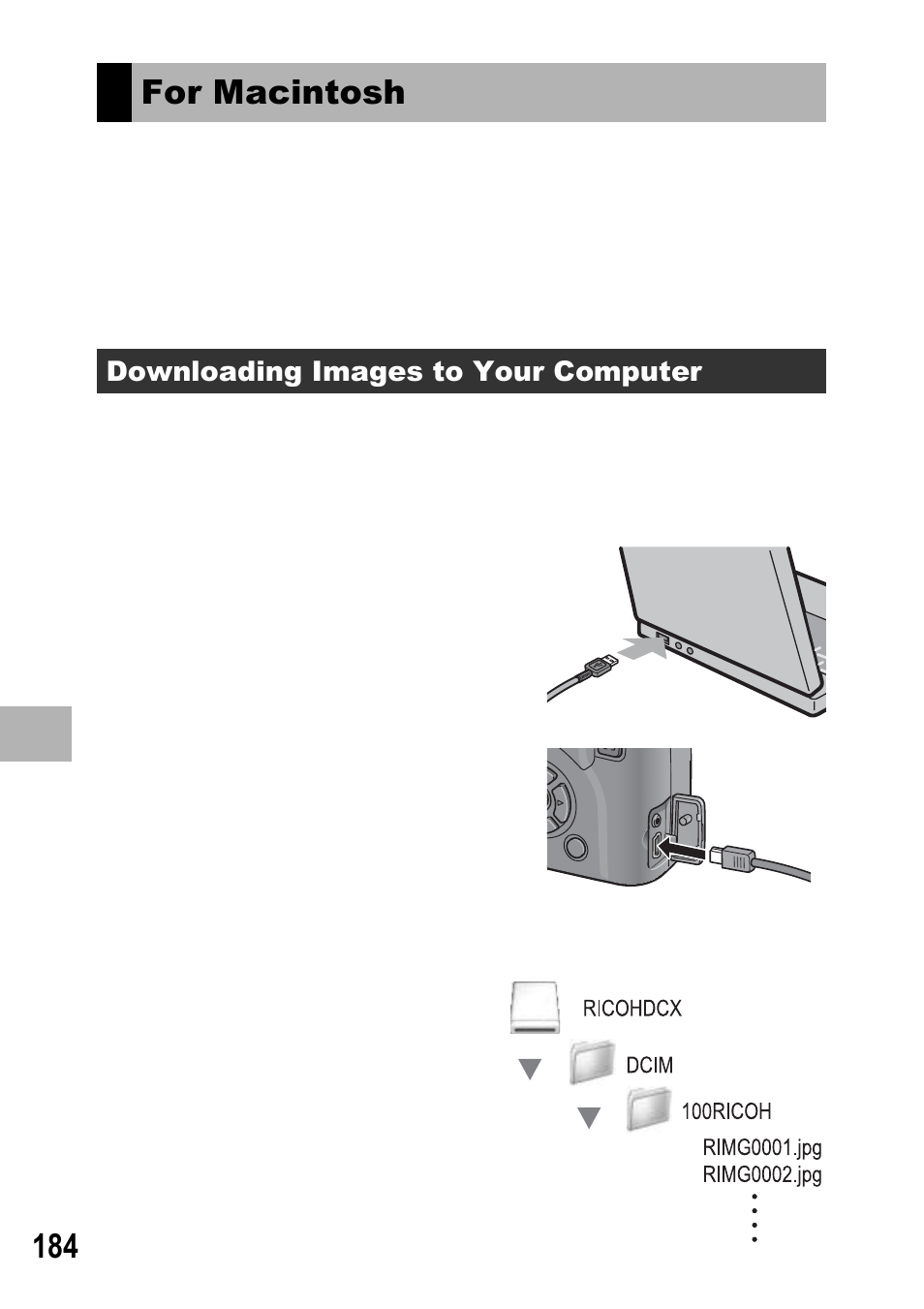 For macintosh | Ricoh GX100 VF User Manual | Page 186 / 218