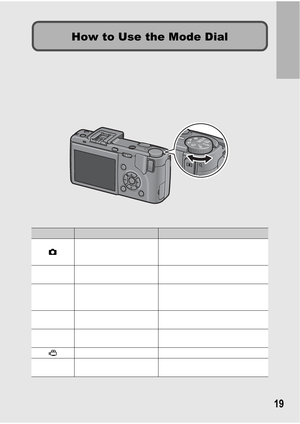 How to use the mode dial | Ricoh GX100 VF User Manual | Page 21 / 218