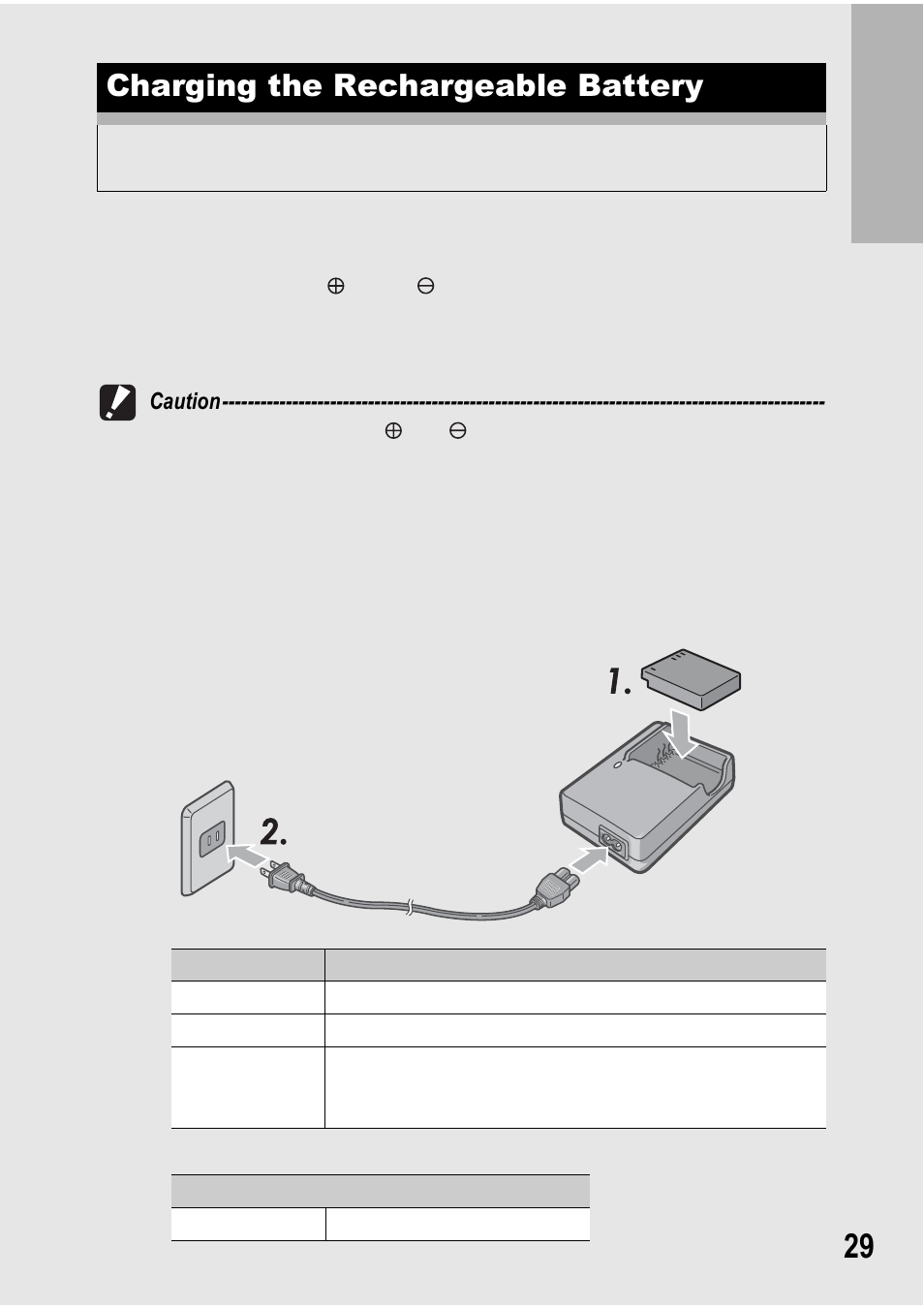 Charging the rechargeable battery | Ricoh GX100 VF User Manual | Page 31 / 218