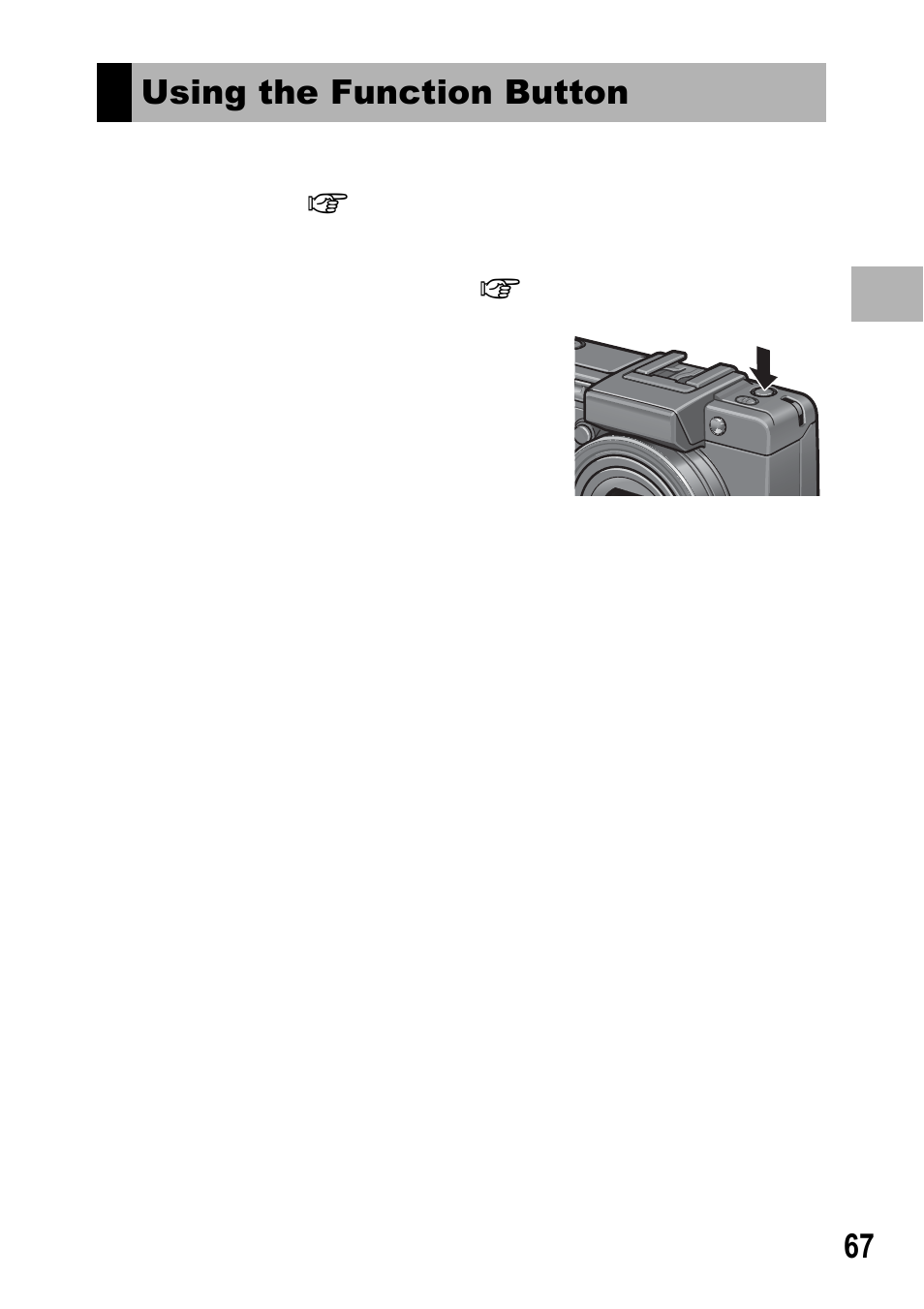 Using the function button | Ricoh GX100 VF User Manual | Page 69 / 218