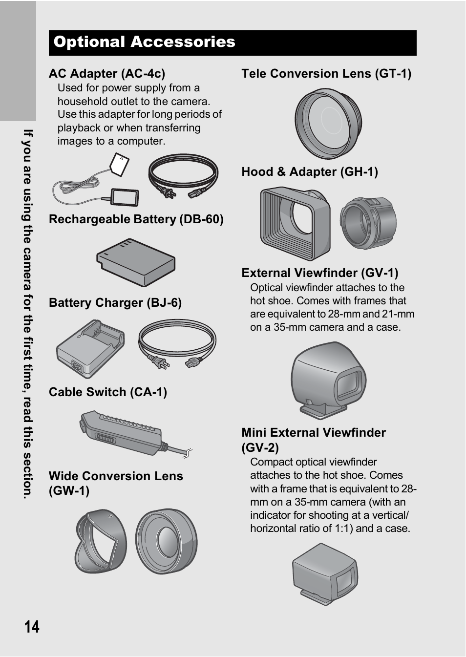 Optional accessories | Ricoh GR Digital II User Manual | Page 16 / 242