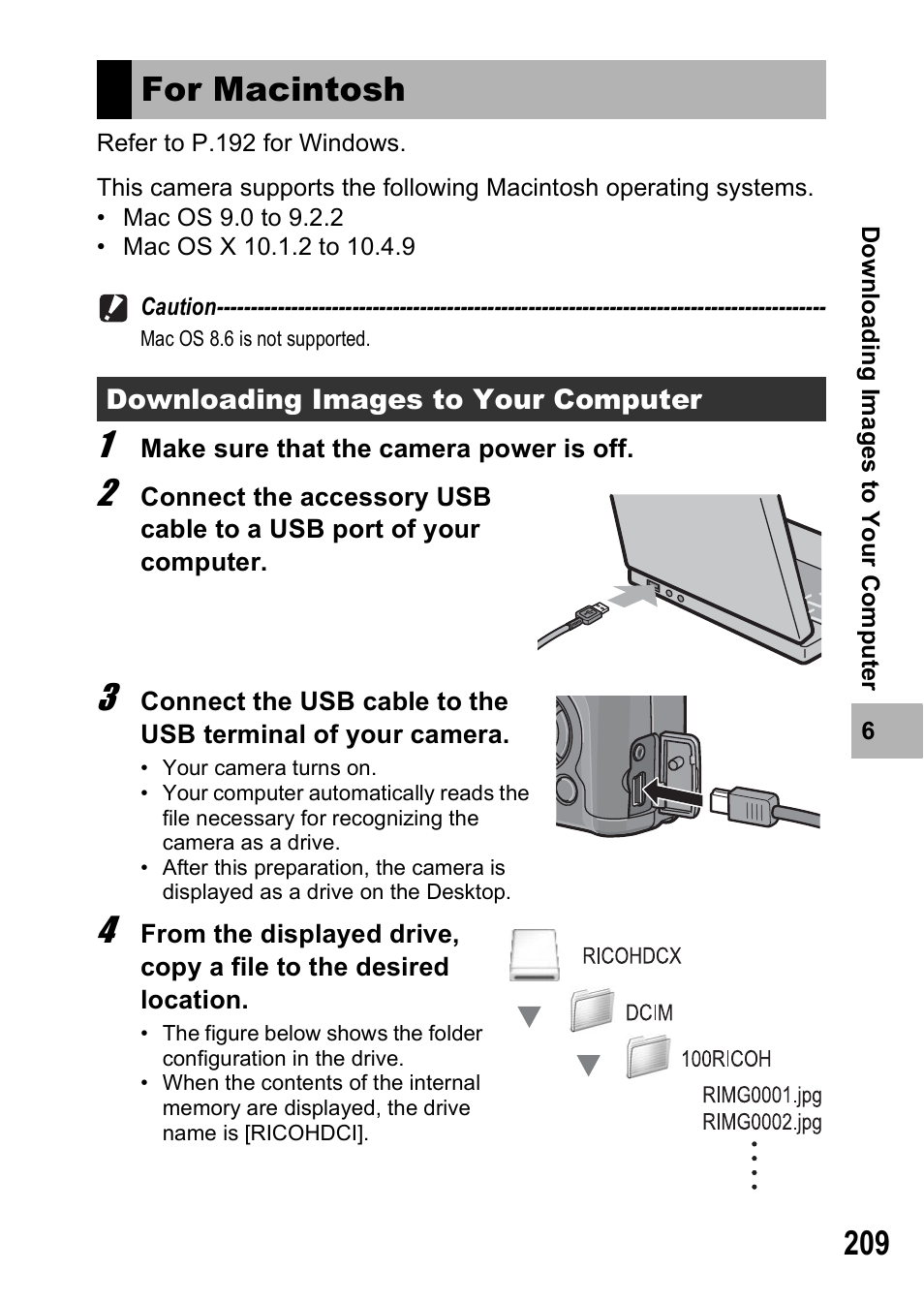 For macintosh | Ricoh GR Digital II User Manual | Page 211 / 242