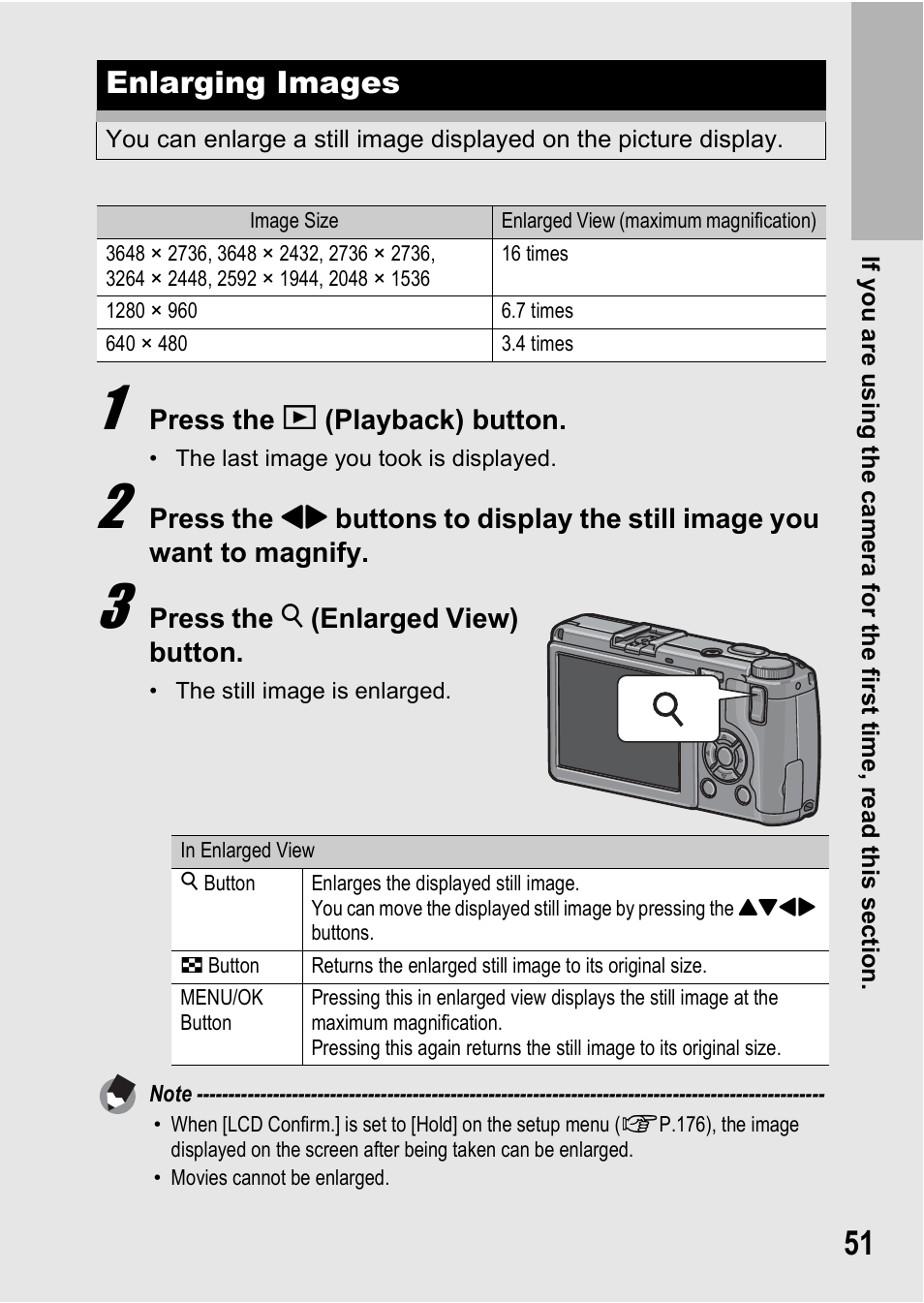 Enlarging images | Ricoh GR Digital II User Manual | Page 53 / 242