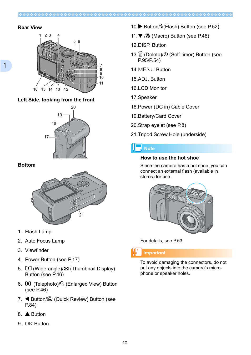 P.10 | Ricoh Caplio GX User Manual | Page 10 / 194