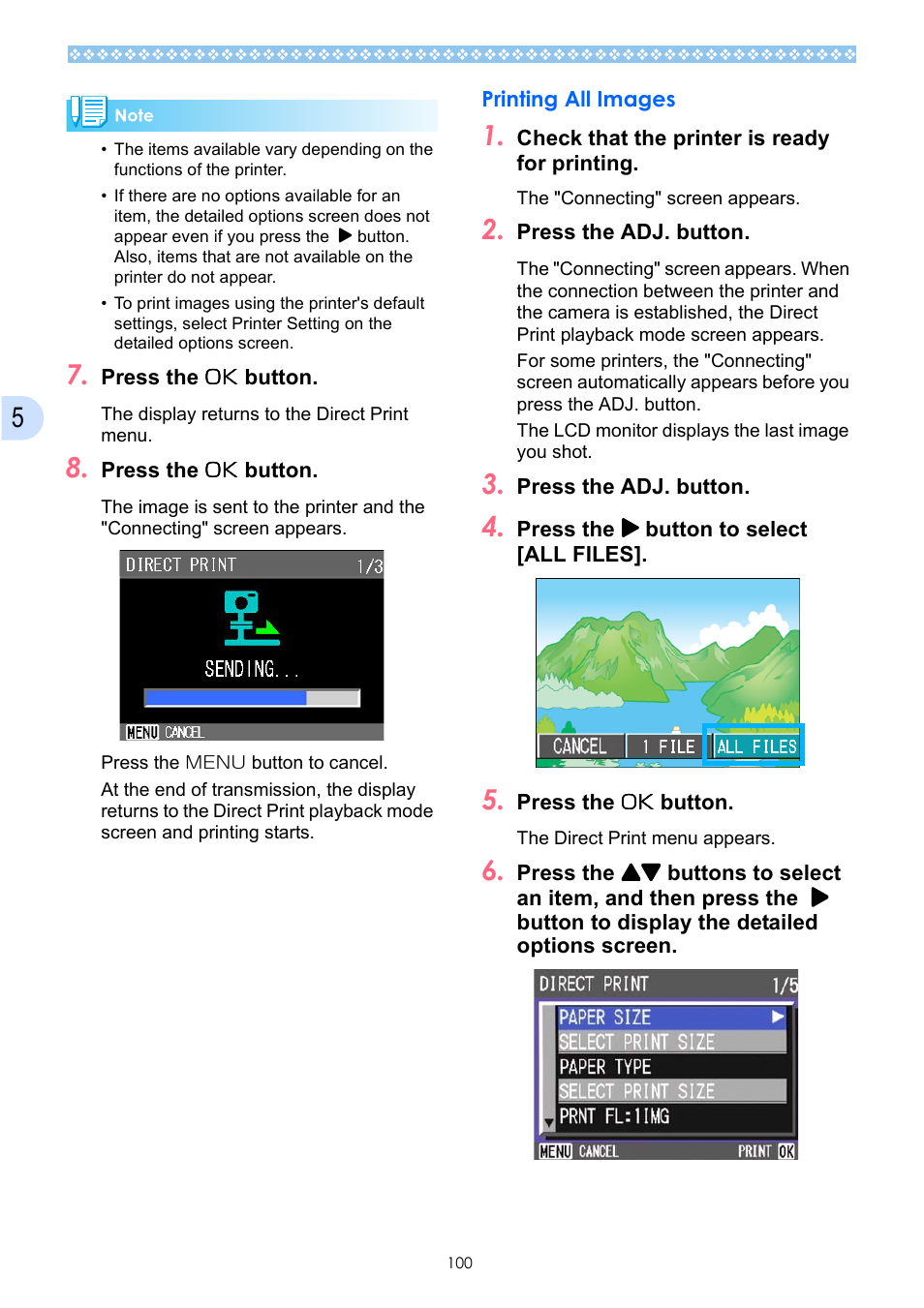 Printing all images | Ricoh Caplio GX User Manual | Page 100 / 194