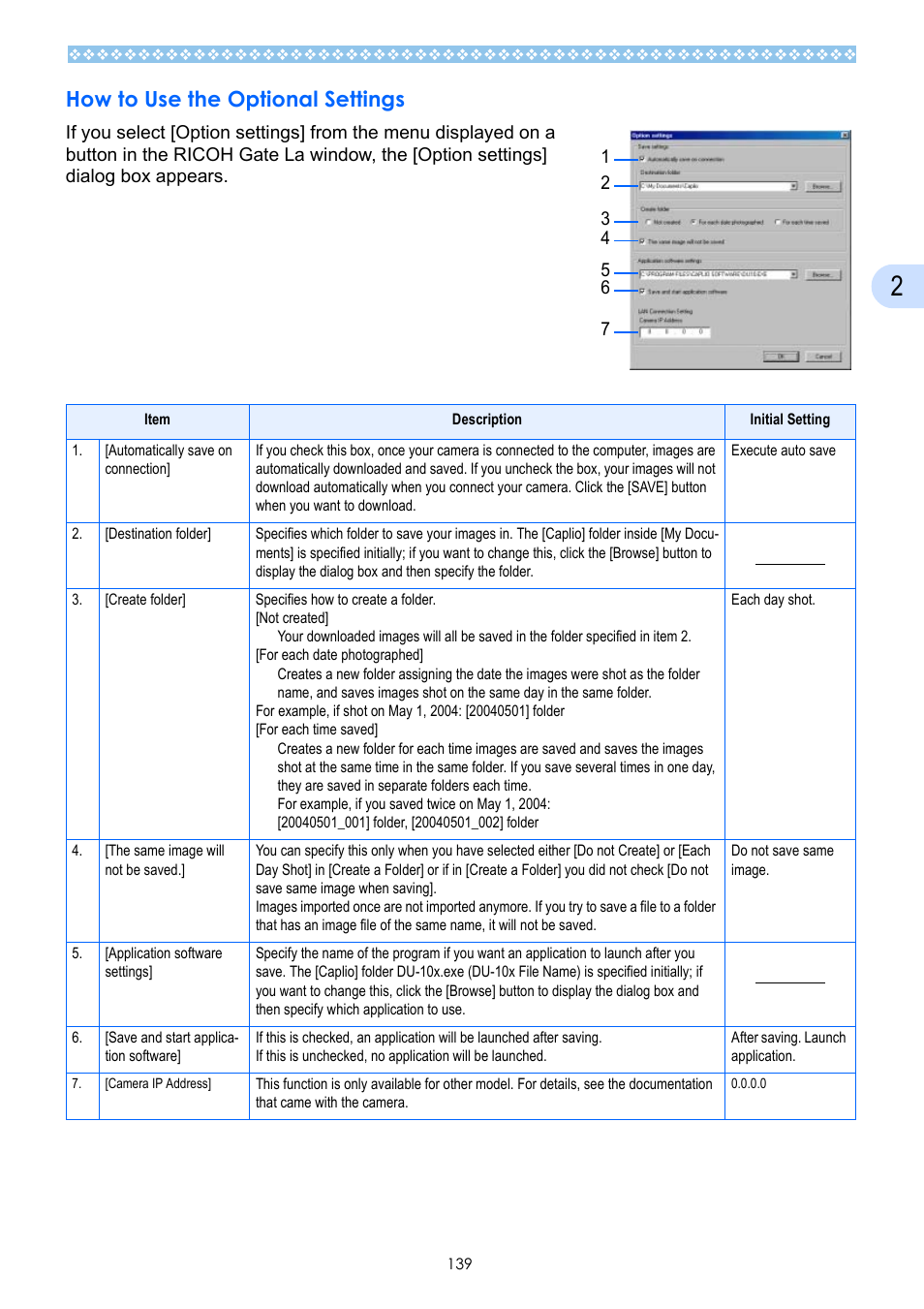 How to use the optional settings, See p.139 | Ricoh Caplio GX User Manual | Page 139 / 194