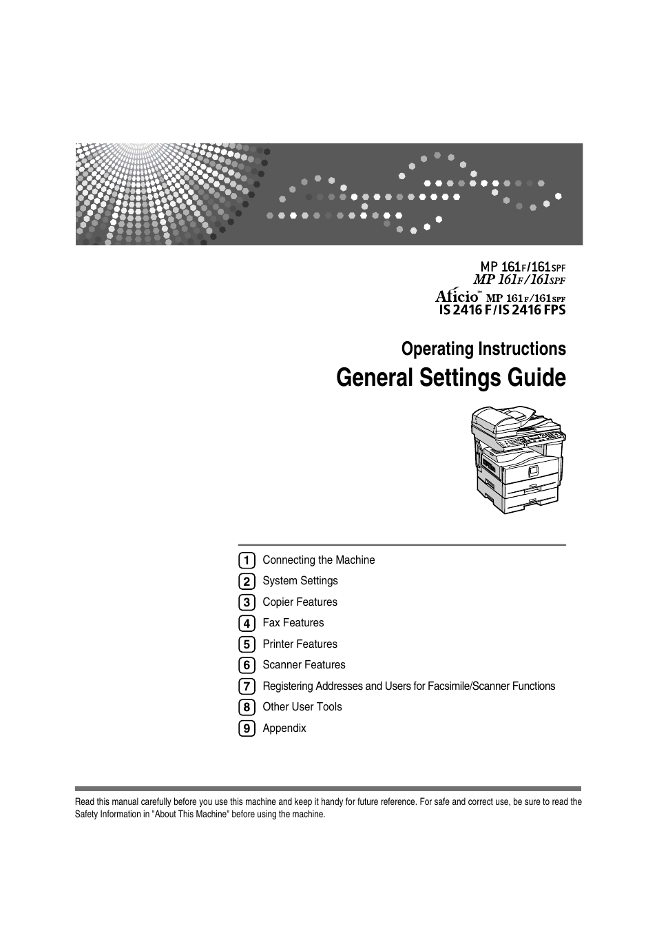 Ricoh Aficio MP 161SPF User Manual | 304 pages