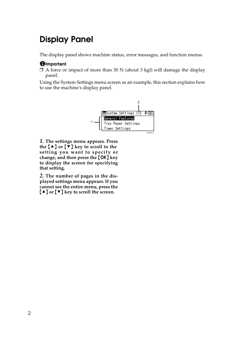 Display panel | Ricoh Aficio MP 161SPF User Manual | Page 10 / 304