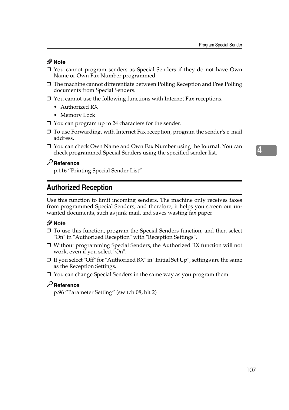Authorized reception | Ricoh Aficio MP 161SPF User Manual | Page 115 / 304