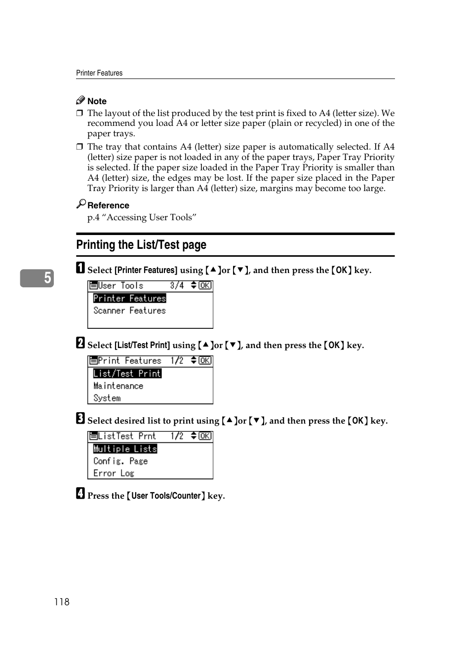 Printing the list/test page | Ricoh Aficio MP 161SPF User Manual | Page 126 / 304