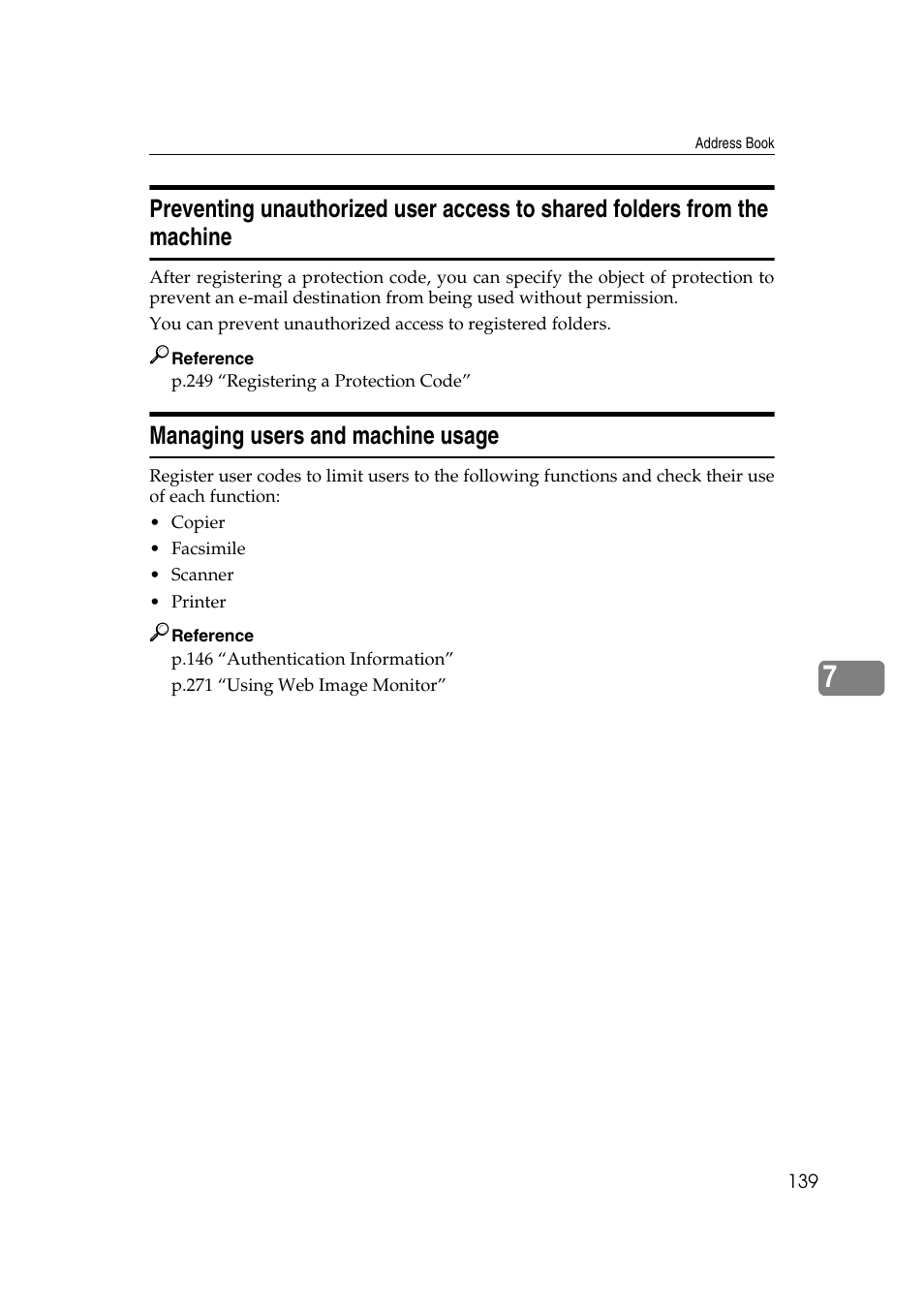Managing users and machine usage | Ricoh Aficio MP 161SPF User Manual | Page 147 / 304