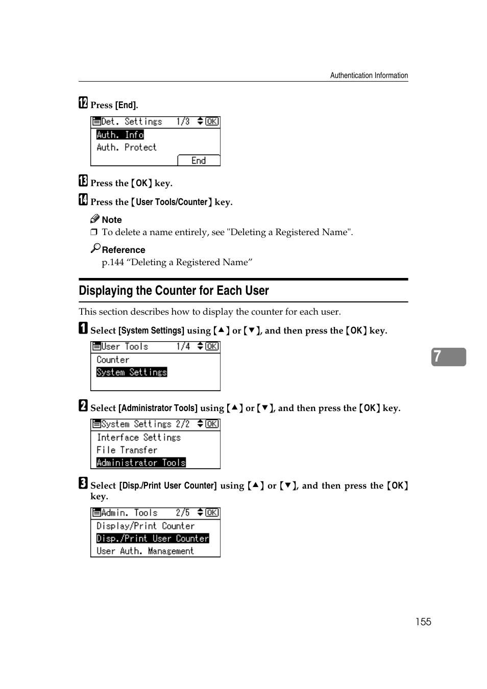 Displaying the counter for each user | Ricoh Aficio MP 161SPF User Manual | Page 163 / 304
