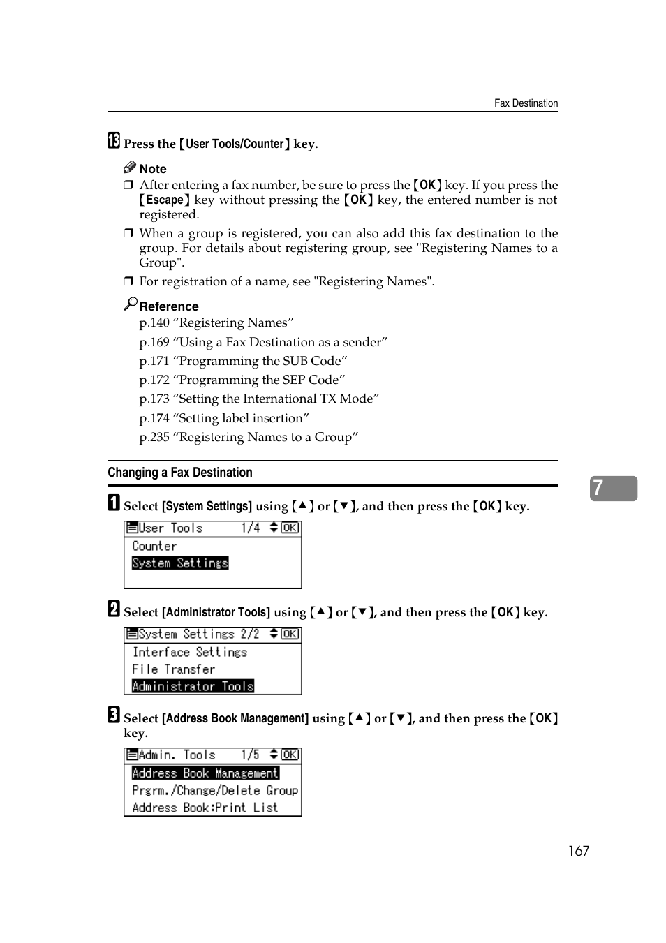 Changing a fax destination | Ricoh Aficio MP 161SPF User Manual | Page 175 / 304