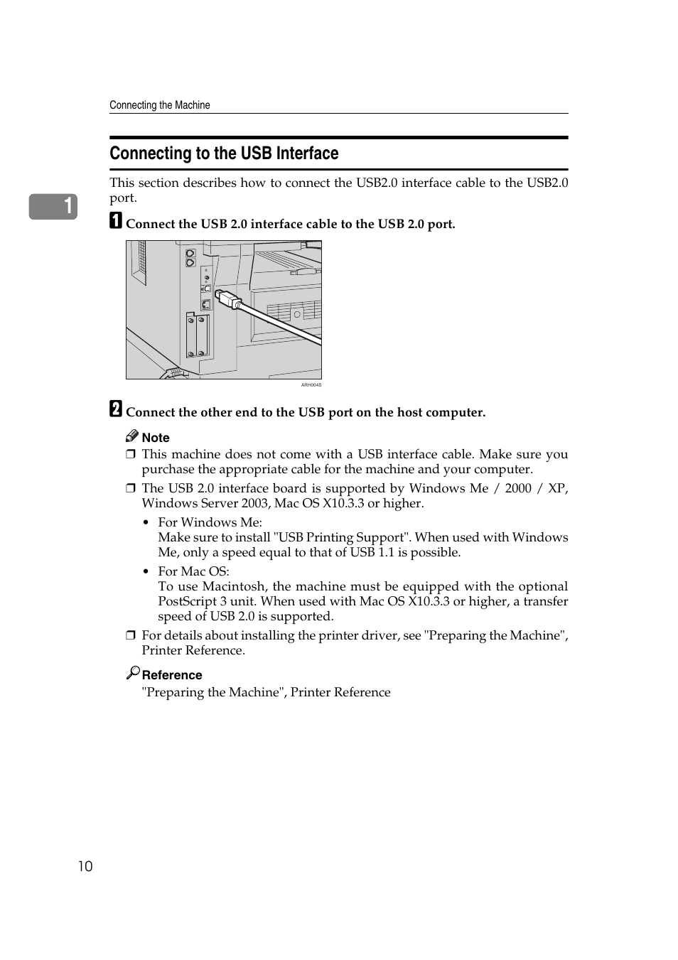 Connecting to the usb interface | Ricoh Aficio MP 161SPF User Manual | Page 18 / 304