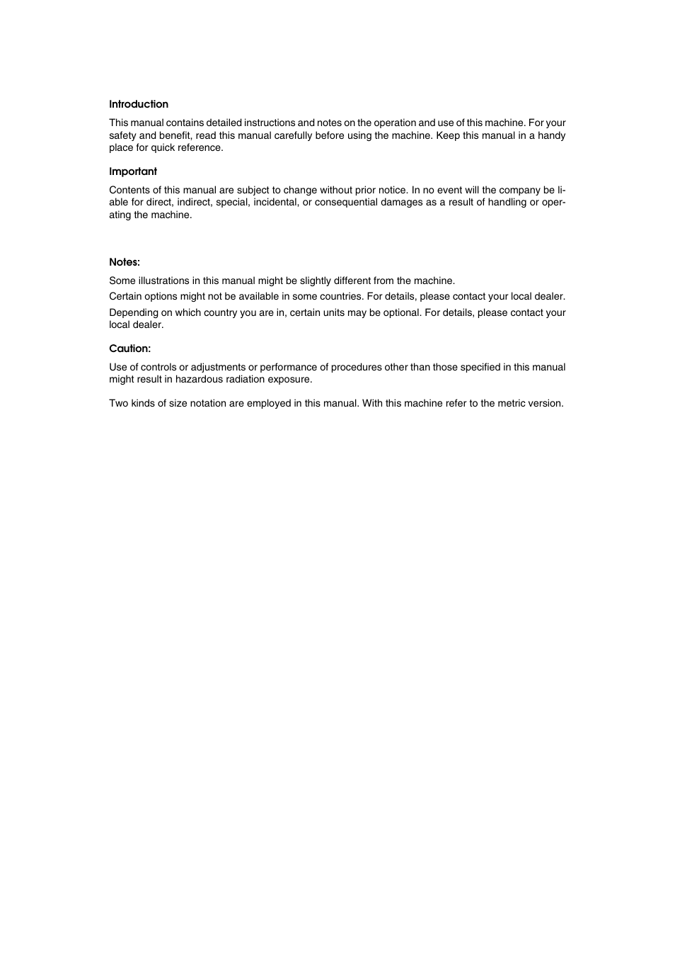 Introduction, Important, Notes | Caution | Ricoh Aficio MP 161SPF User Manual | Page 2 / 304