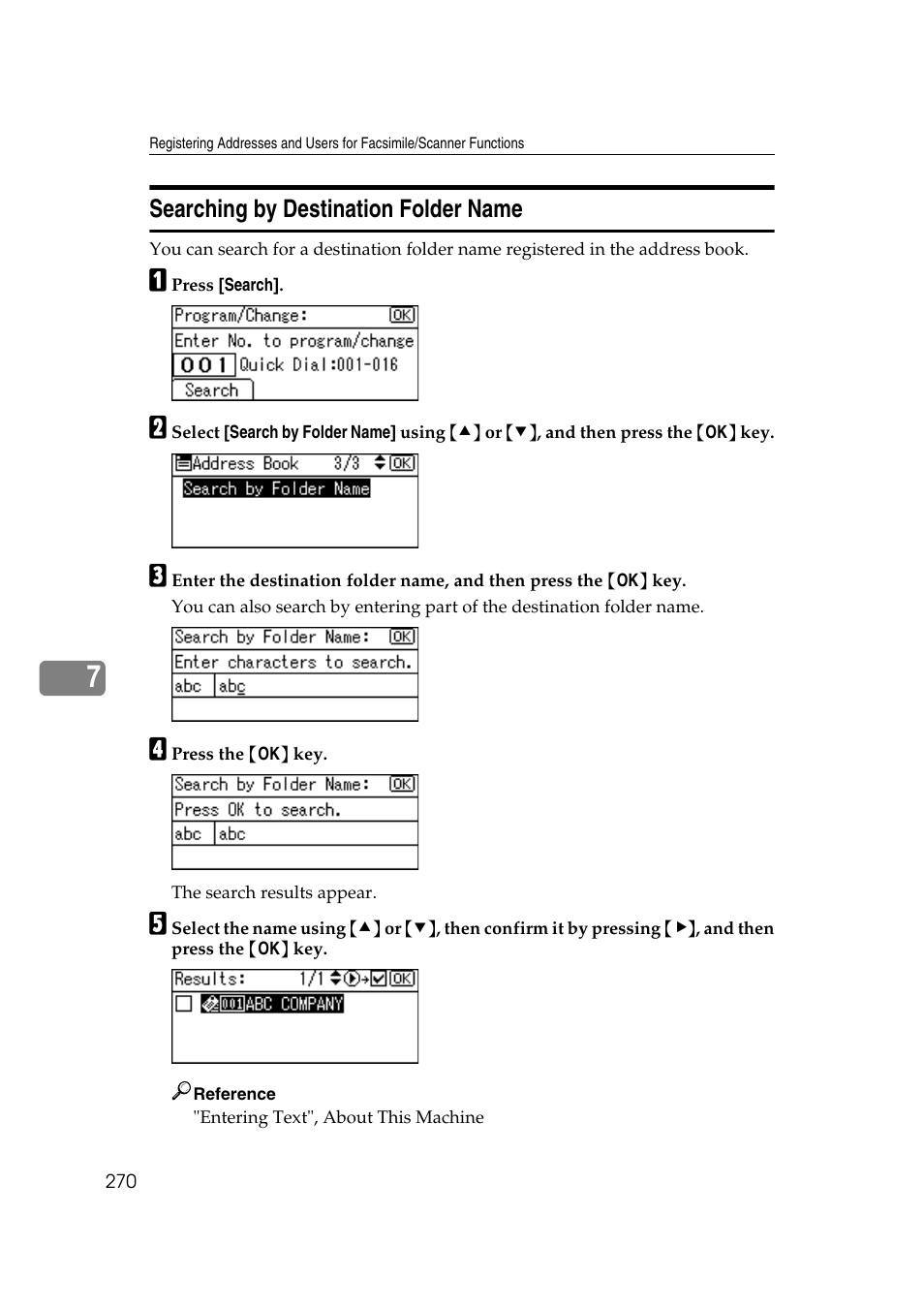 Searching by destination folder name | Ricoh Aficio MP 161SPF User Manual | Page 278 / 304