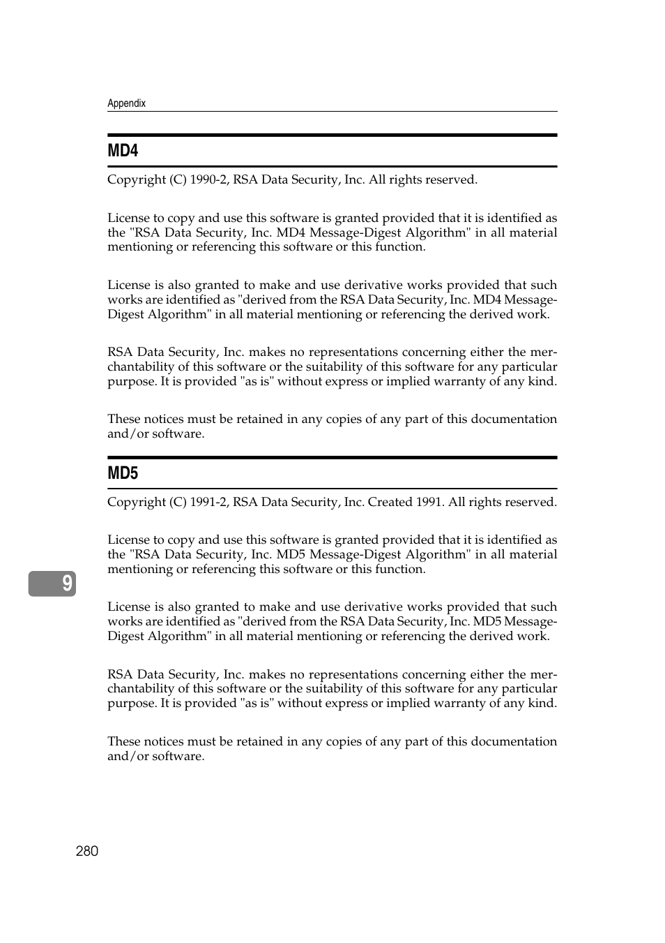 Md4 md5 | Ricoh Aficio MP 161SPF User Manual | Page 288 / 304