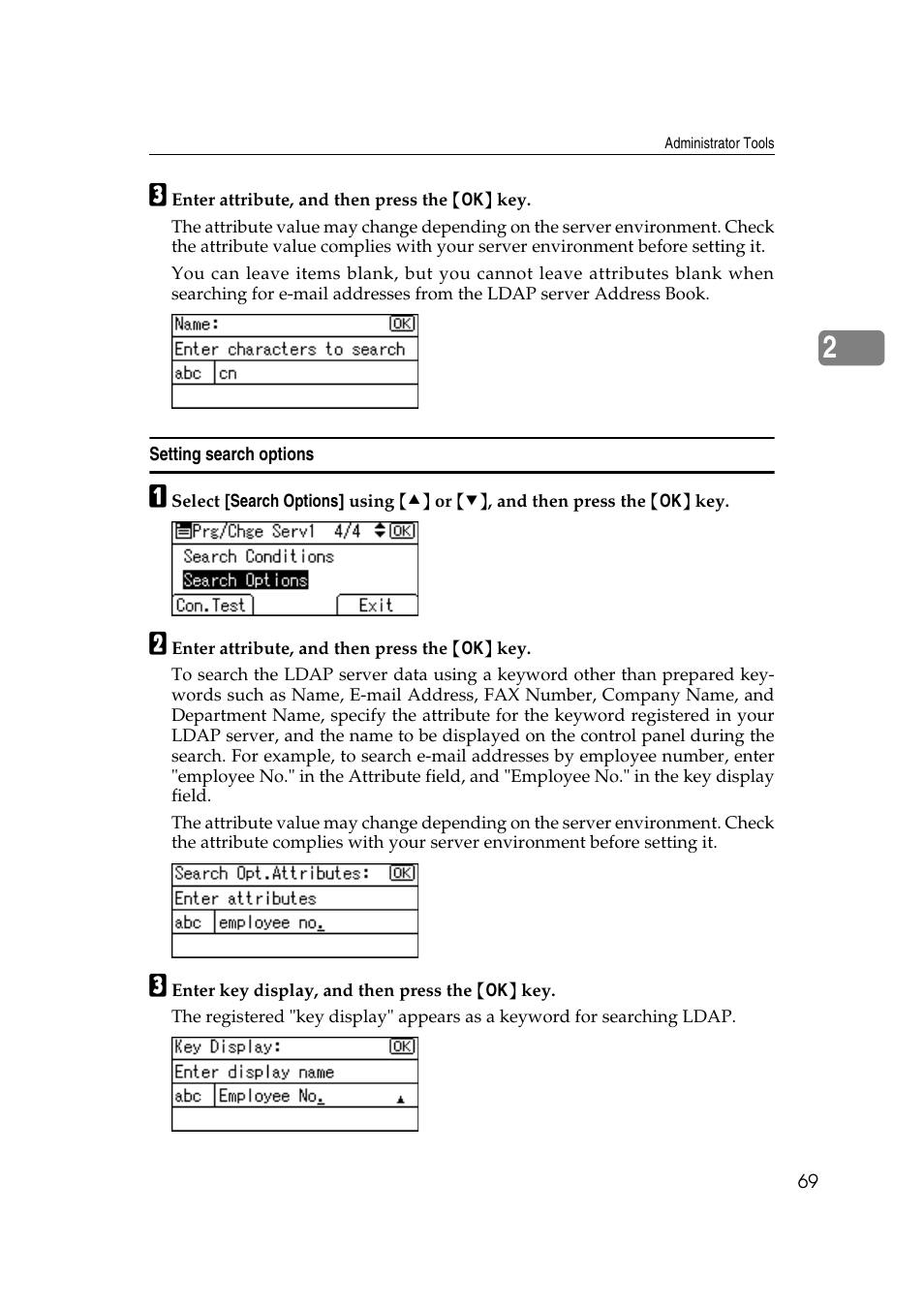 Setting search options | Ricoh Aficio MP 161SPF User Manual | Page 77 / 304