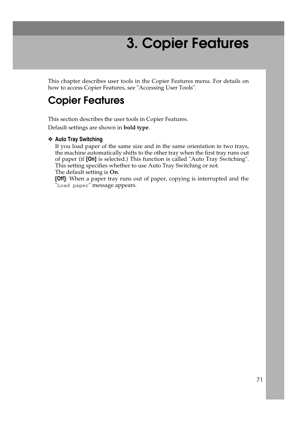  copier features, Copier features | Ricoh Aficio MP 161SPF User Manual | Page 79 / 304