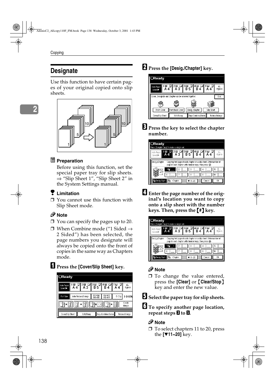 Designate | Ricoh AFICIO 1035 User Manual | Page 152 / 264