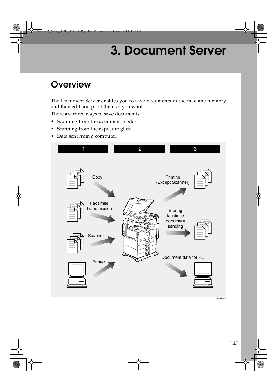Document server, Overview | Ricoh AFICIO 1035 User Manual | Page 159 / 264