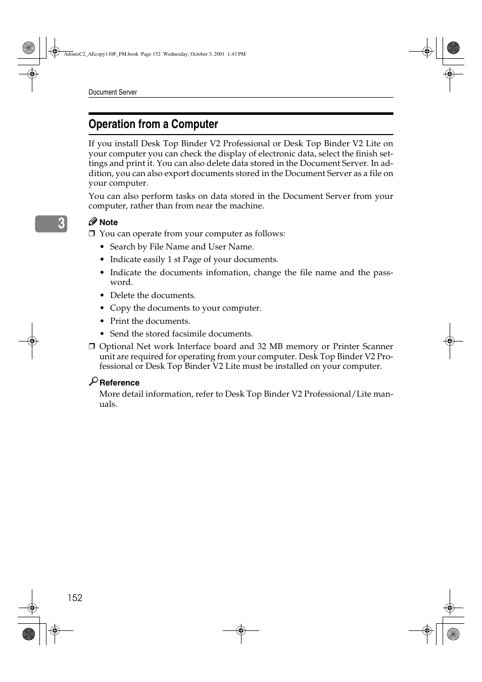 Operation from a computer | Ricoh AFICIO 1035 User Manual | Page 166 / 264